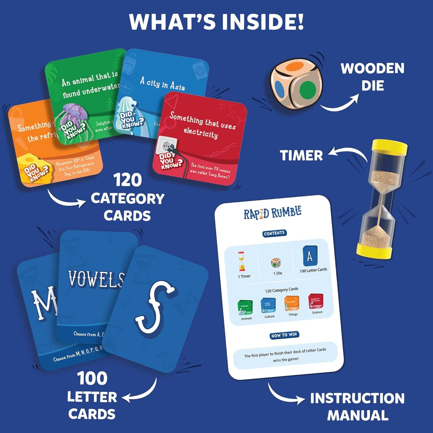 Skillmatics Rapid Rumble - Fast-Paced Board Game, Educational Toy, Quick-Thinking Card Game for Kids, Teens & Adults, Fun for Christmas, Family Game Night, Gifts for Ages 6, 7, 8, 9 & Up