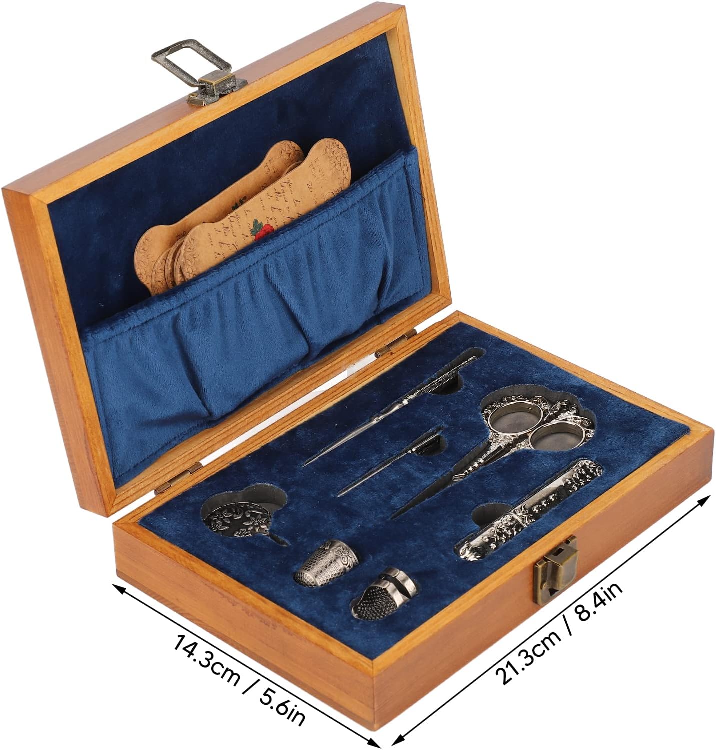 Vintage Embroidery Scissors Set, Comfortable Handle, Stainless Steel, Antique Design, Complete Sewing Kit for Embroidery, Needlework, with Thimble, Threader, and Needle Case