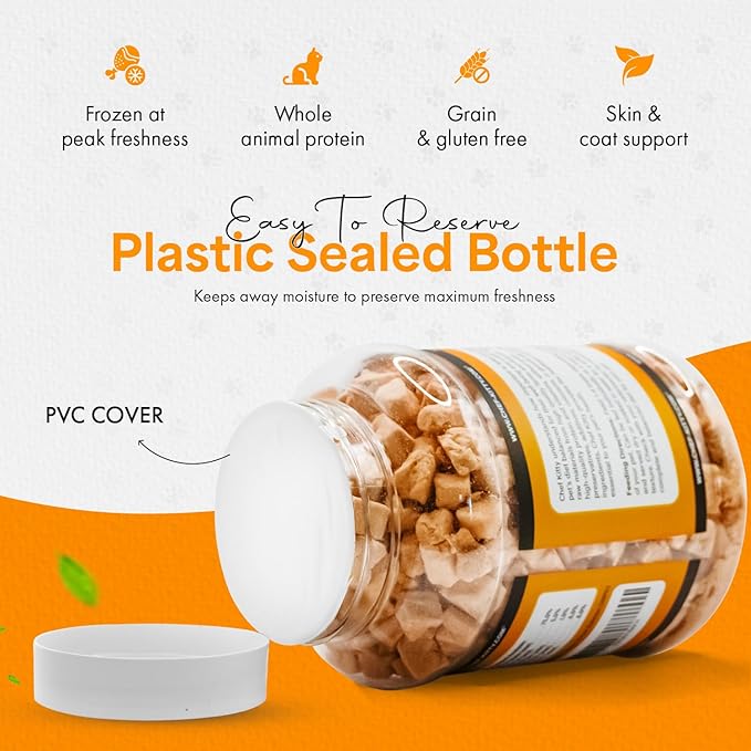 Freeze-Dried Salmon Treats for Cats & Dogs – 100% Wild Caught, Single Ingredient, High-Protein, Healthy Snack – No Additives or Preservatives – 2.6oz - Inspected & Tested in USA