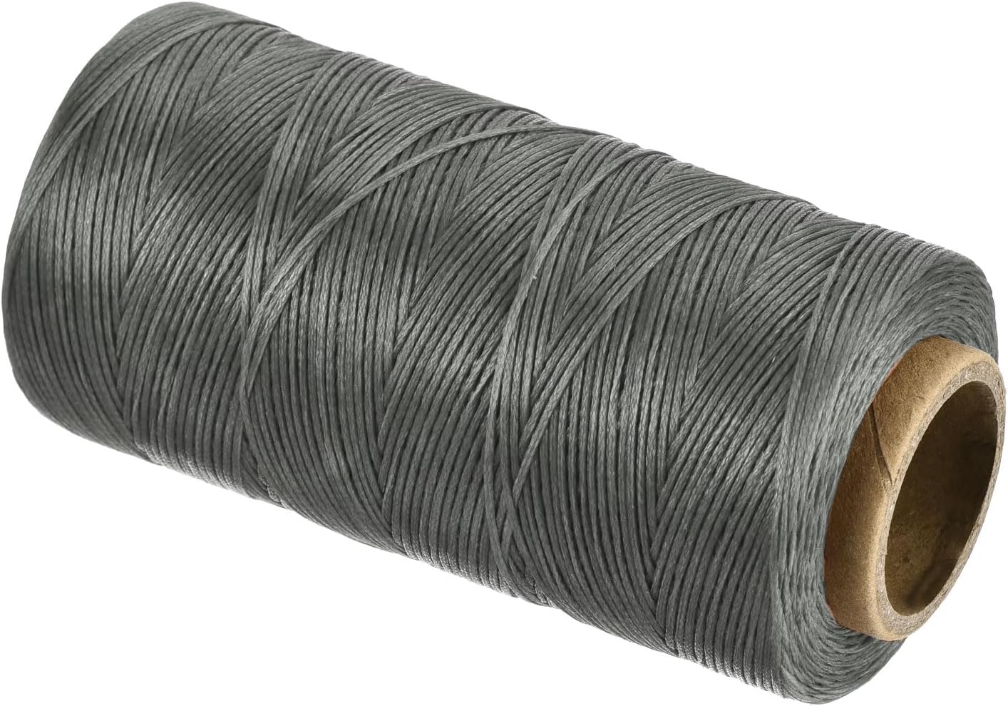 MECCANIXITY Waxed Thread,284 Yard 0.8mm 150D Flat Wax Thread Polyester Waxed String for Leather Sewing Hand Weaving Book Binding Home Decoration,Light Gray
