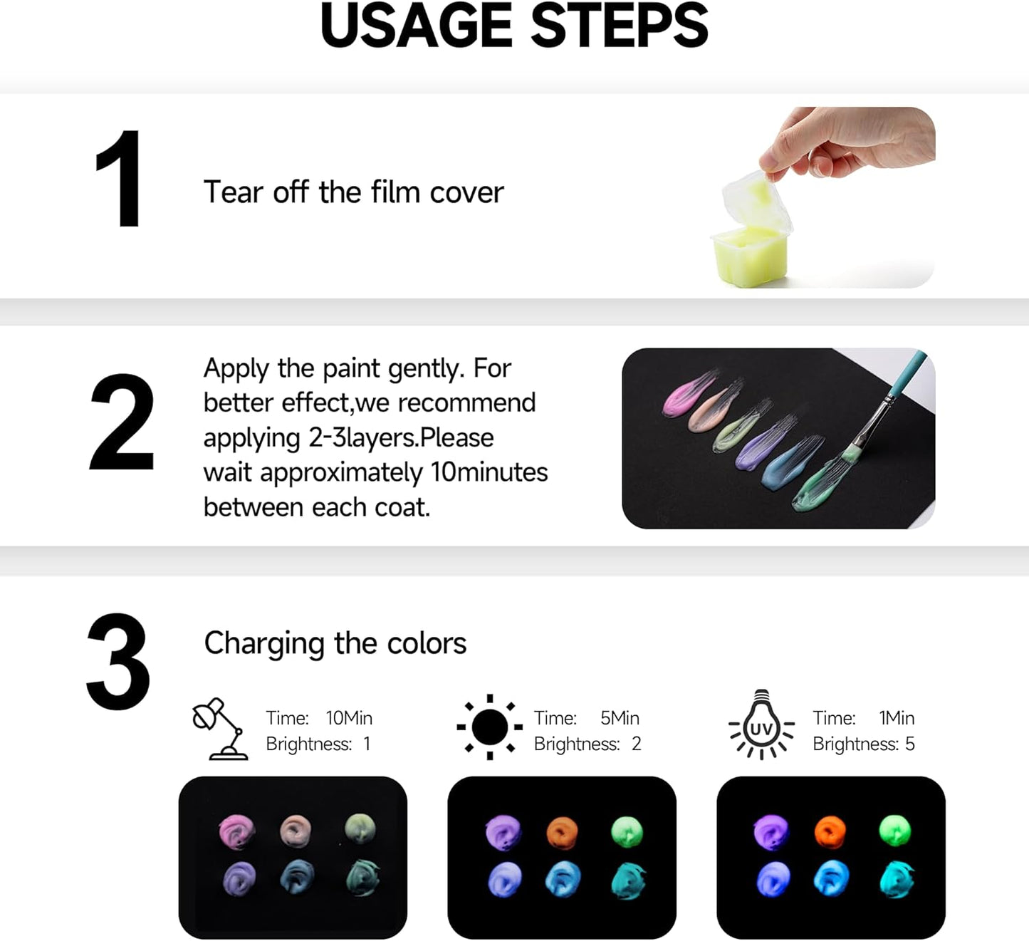 HIMI Glow in The Dark Jelly Gouache Paint Set, 6 Colors 23ml, Jelly Cup Design, Travel carry, Non Toxic Paint for Canvas and Paper, Art Supplies for Professionals