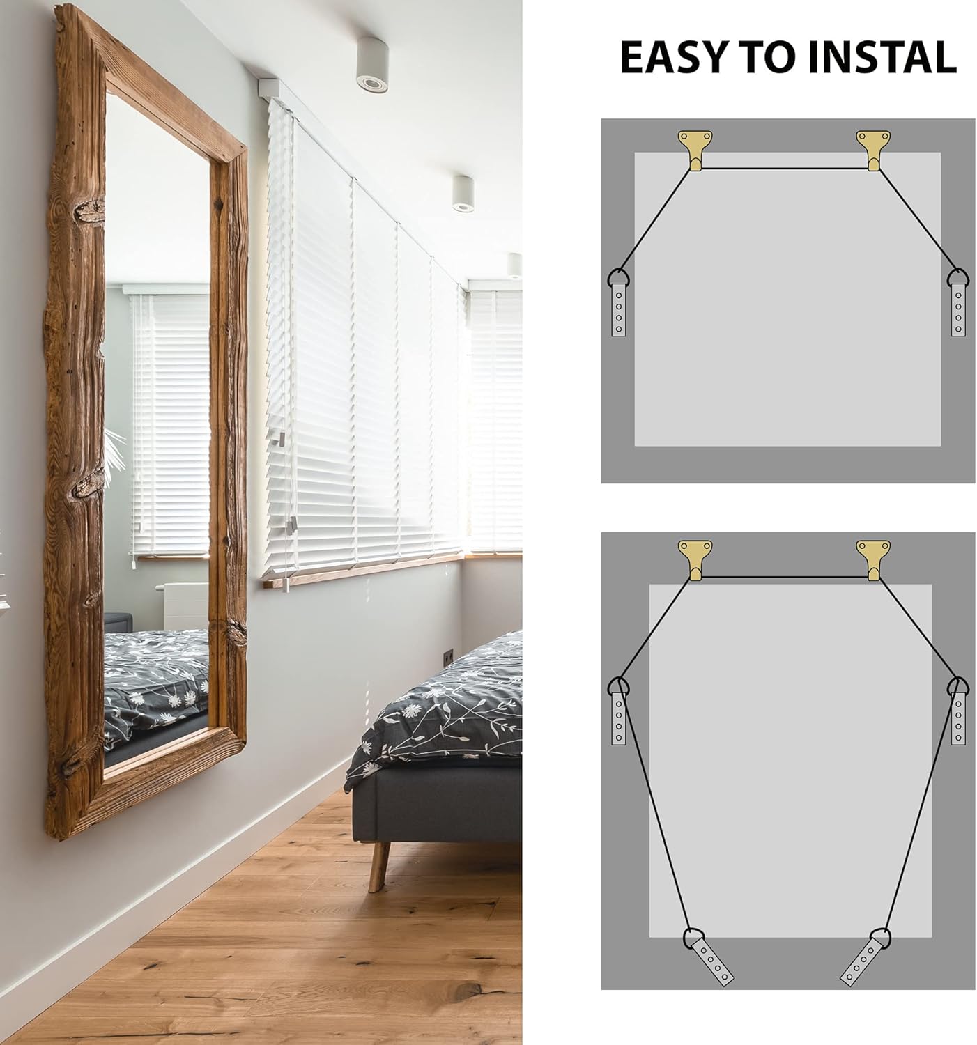 Heavy Duty Picture Wire Hanging Kit - D-Ring, Screws, Hanging Hooks,Level. Supports up to 100 lbs 50+ Feet (15.25M) Stainless Steel Wire Hanger
