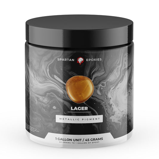 Spartan Epoxies Metallic Pigment Powder for Epoxy - 30 Unique Colors, 4oz for 1 Gallon and 12oz for 3 Gallons of Clear Epoxy, Made in the USA (Lager, 4oz (45 Grams))