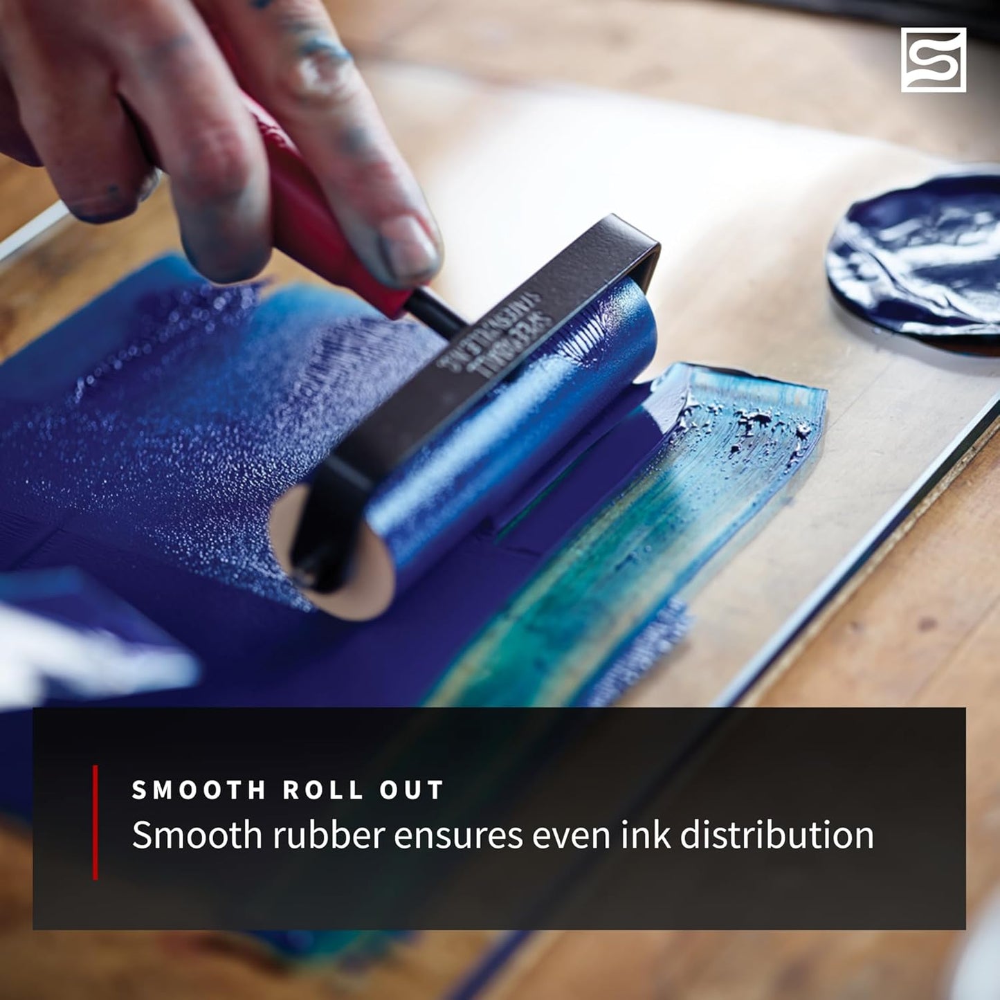 Speedball Soft Rubber Brayer, 3-Inch - Printmaking Roller Tool for Gel & Block Printing and Crafting - Made in USA