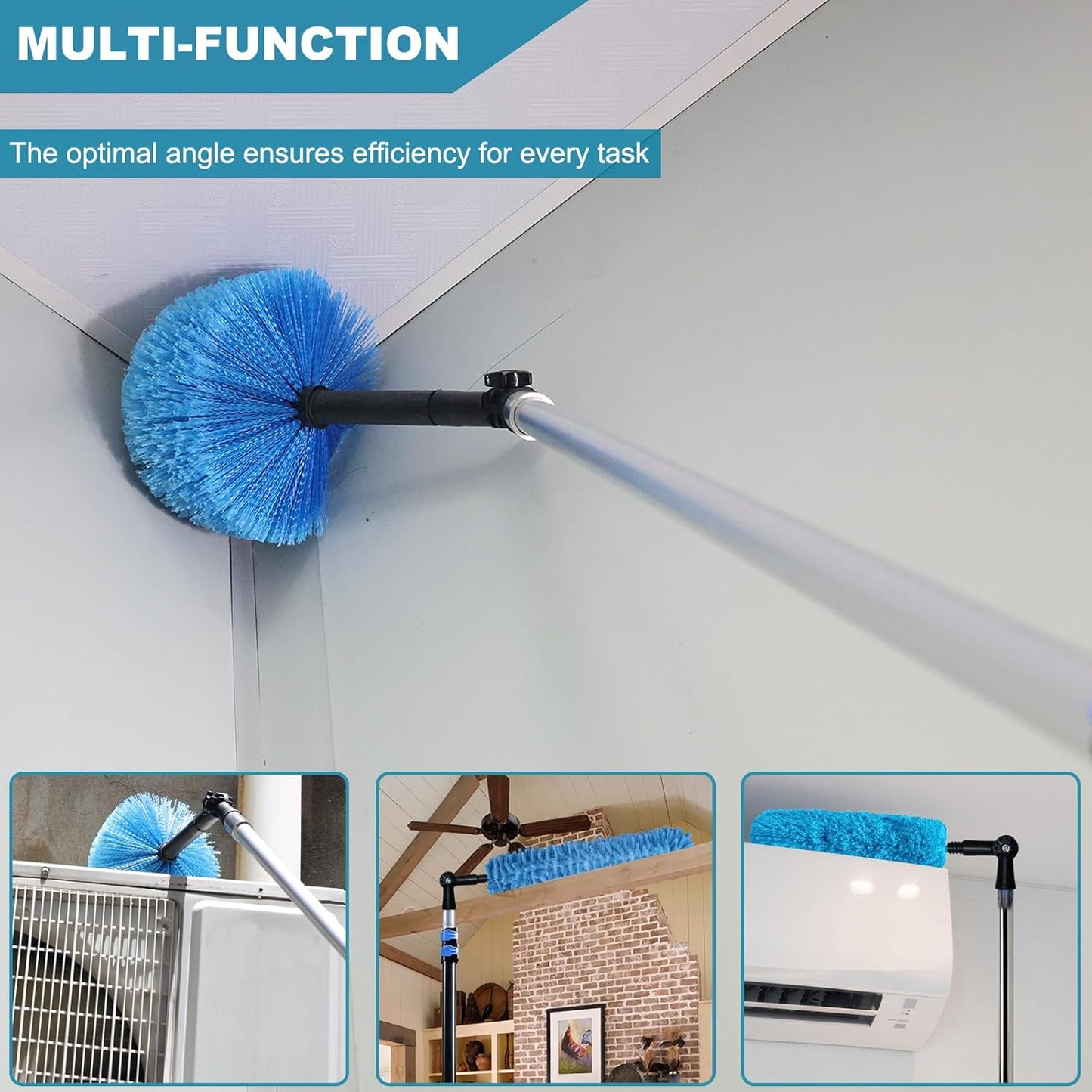 2 Pack Universal Joint Angle Adaptor for Telescoping Extension Pole, Versatile for Window Cleaning, Gutter Cleaning, Light Bulb Changing, Painting Threaded Extension Pole