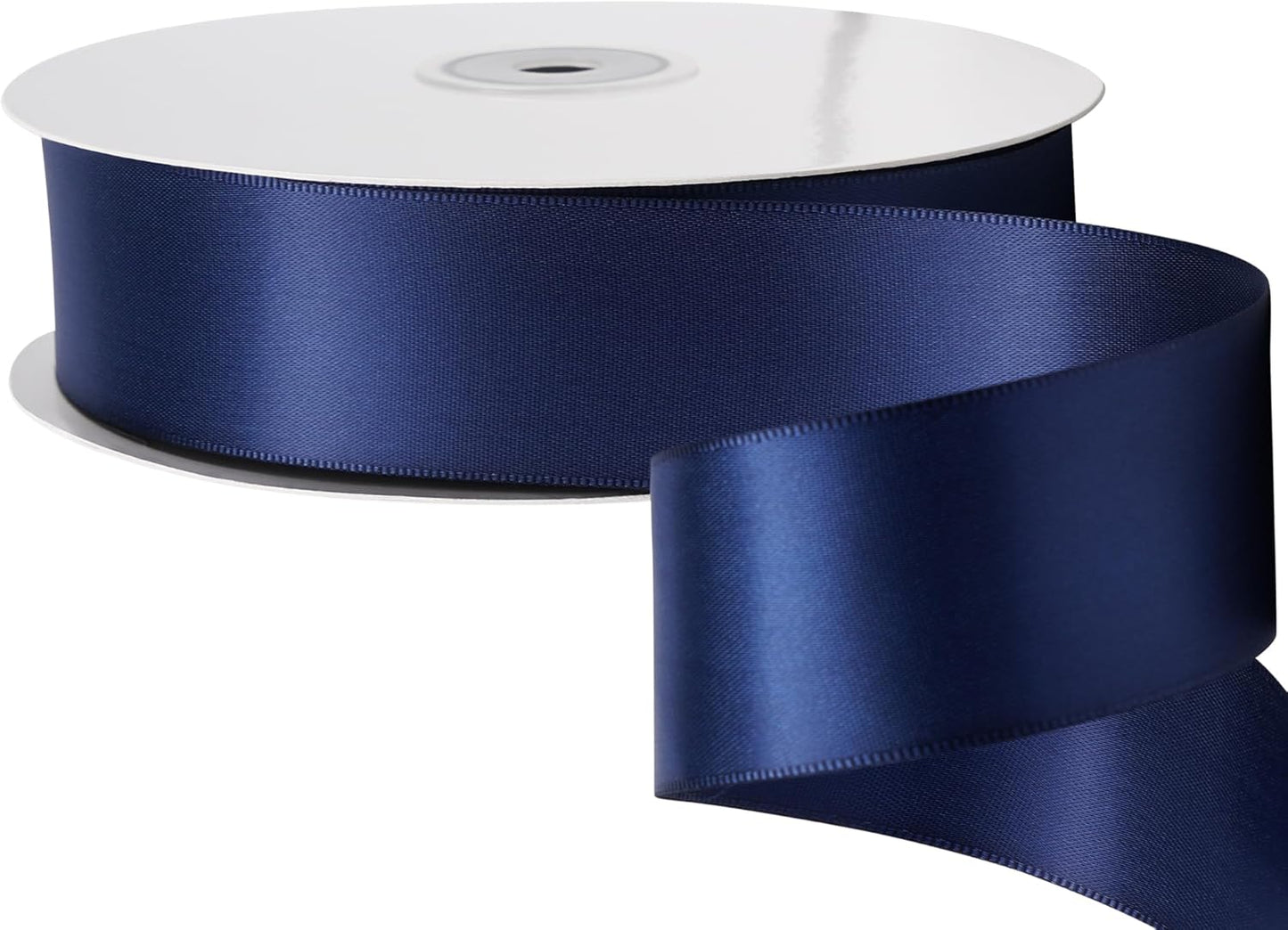 LIUYAXI Navy Blue Stain Ribbon, 1-1/2" X Continuous 50 Yards, Double Faced Fabric Ribbon Perfect for Gift Wrapping Wedding Birthday Party Chair Sash Christmas Hair Floral Craft Sewing