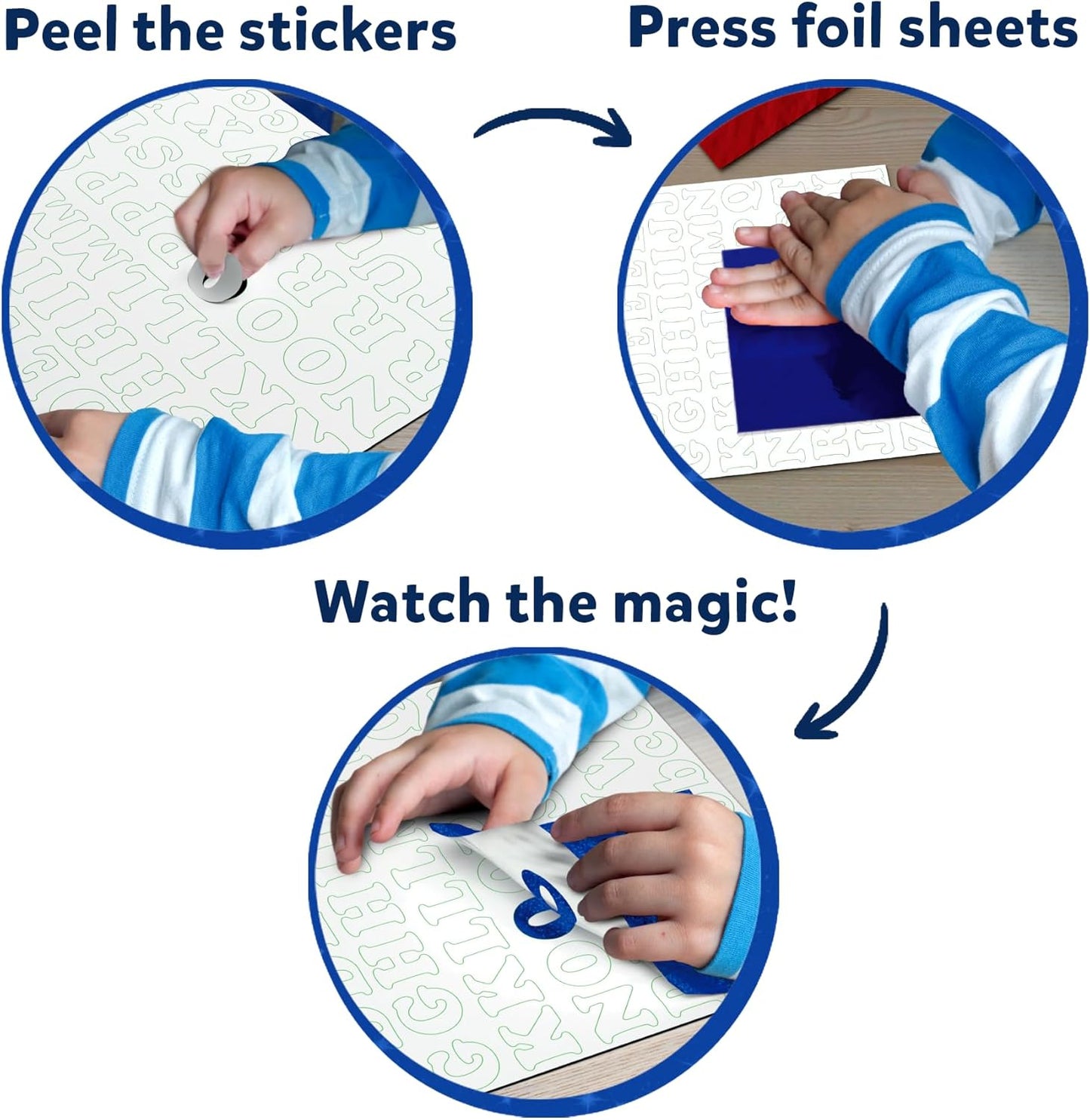 Skillmatics Foil Fun - Letter & Number Stickers, Mess-Free Art, Project Kits, DIY Colorful Creative Activity, Gifts for Ages 5, 6, 7, 8, 9, and Up