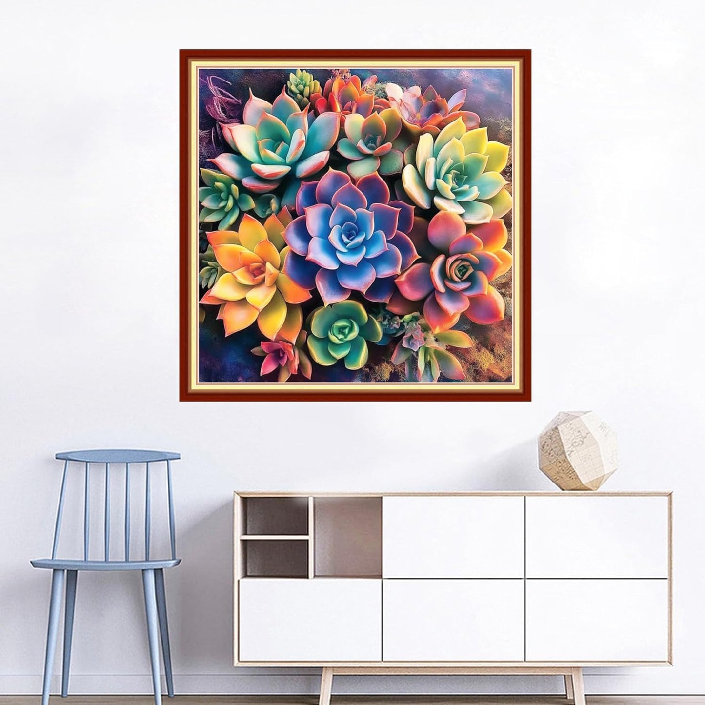 Joyhoor Cross Stitch Kits for Beginners Stamped Cross-Stitch Supplies Needlework preprint Embroidery Kits for Adults DIY Needlepoint Kits Embroidery Patterns 11CT-Colorful succulent plants 18x18 inchs