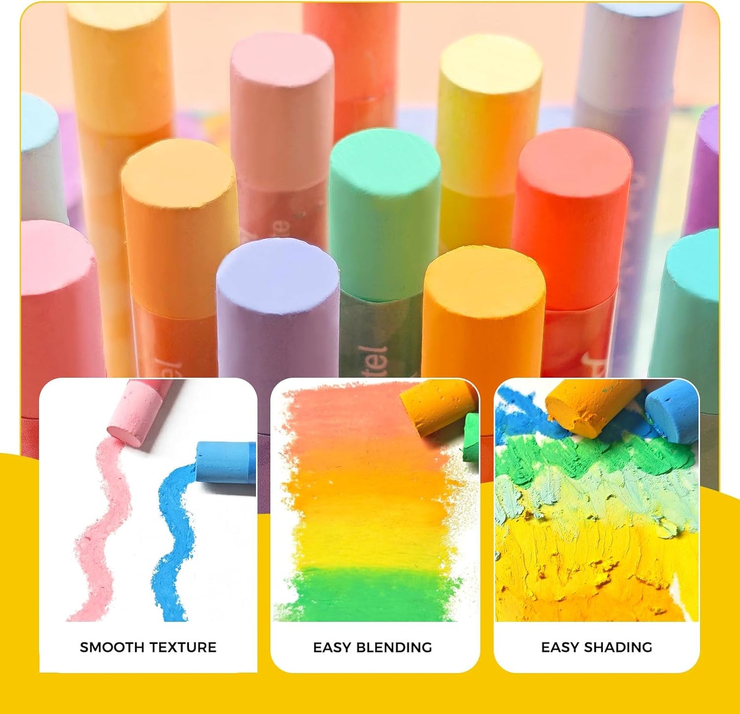 Artecho Macaron Oil Pastels Set of 36 Colors, Soft Oil Pastels for Art Painting, Drawing, Blending (10 x 70 mm)