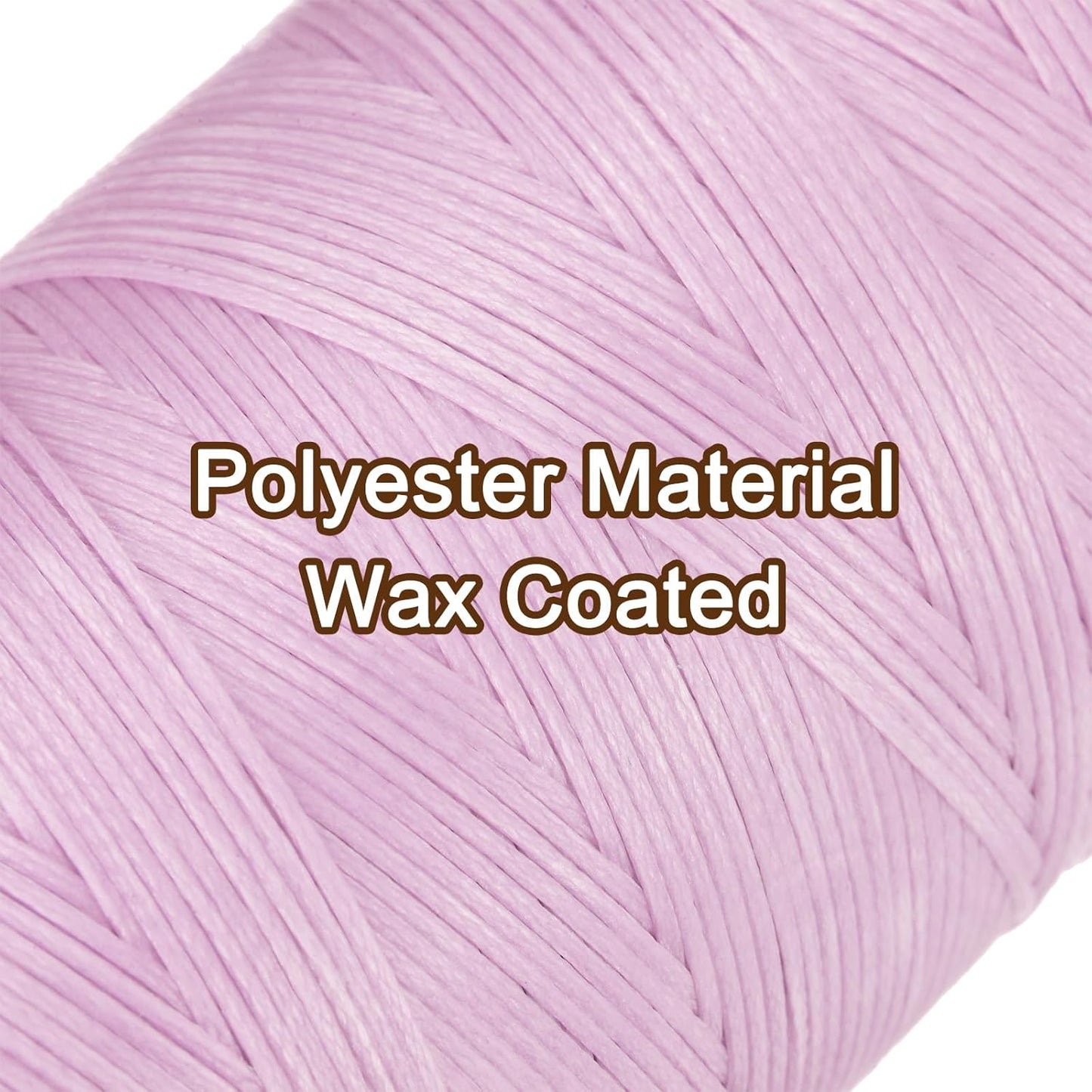 uxcell 150D 0.8mm Flat Waxed Thread 284 Yards Polyester Leather Sewing Waxed String Hand Stitching Waxed Cord for Leather Stitching Sewing Bookbinding DIY Craft Purple Brown