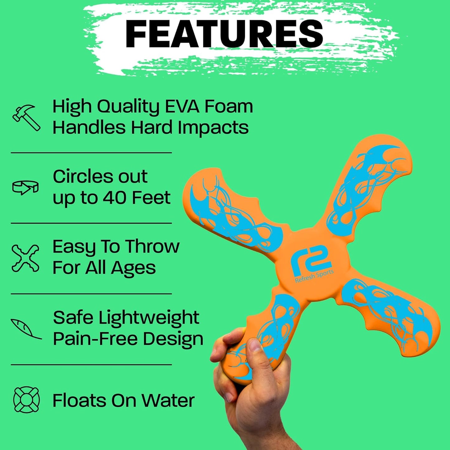 Boomerang for Kids - Boo Basket Stuffers For Kids - Best Gifts for Boys & Girls Gift Ideas - Kid Stocking Stuffers & Fun Holiday Presents Outdoor Toys - Fun Children Birthday Party Favors & Goodie Bag