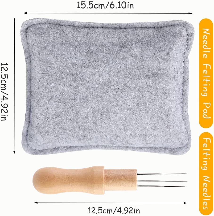 WONVOC Needle Felting Pad, Felting Kit, Needle Felting Mat and Felting Needles with Wooden Handle Holder,Needles Felting Tools for Wool Craft Project
