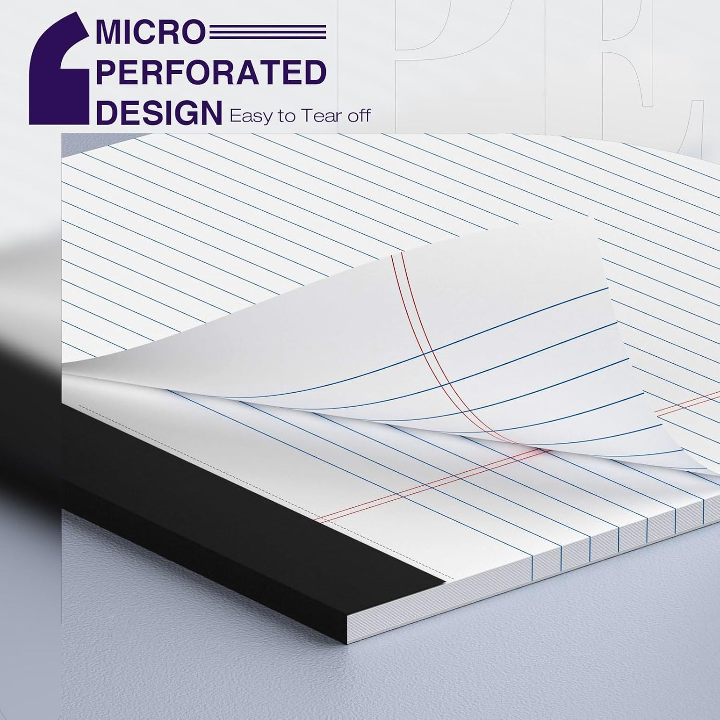 4 Pack Legal Pads 8.5 x 11 College Ruled Colored Note Pads 8.5" x 11" Lined Paper Chipboard-Backed Notepad with Micro-Perforated Notebook Paper for Office & School Supplies 50 Sheets/Pad