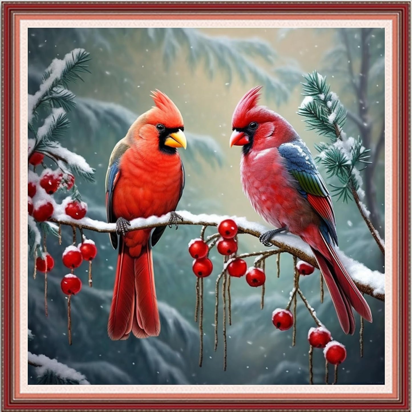 Foxdiviy Stamped Cross Stitch Kits Full Range of Embroidery Needlework Starter Kits for Beginners Adults 11CT Embroidery Patterns Art Crafts DIY Needlepoint Kits-Colorful Parrot 18x18 inch