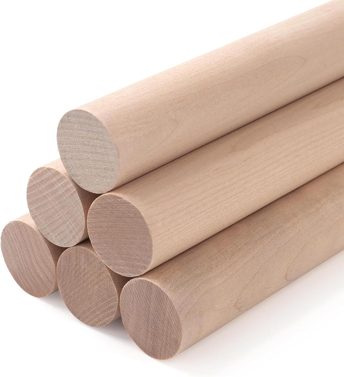 ALBO 1" x 24" Wooden Dowel Rods Set - 5 Pack Birch Natural Heavy Duty Hardwood Craft Sticks Furniture Woodworking Smooth Sanded Finish Railings Supports Decor Crafts Bulk Professional Pack