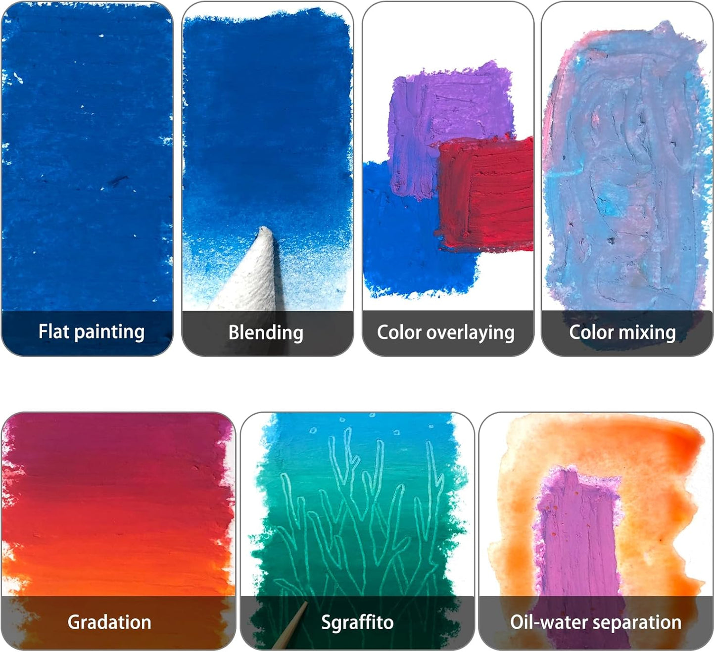 Artecho Oil Pastels Set of 120 Colors, Including 6 Neon Colors, Soft Oil Pastels for Art Painting, Drawing, Blending, Art Supplies for Artists, Beginners, Students, Teachers (10 x 70 mm)