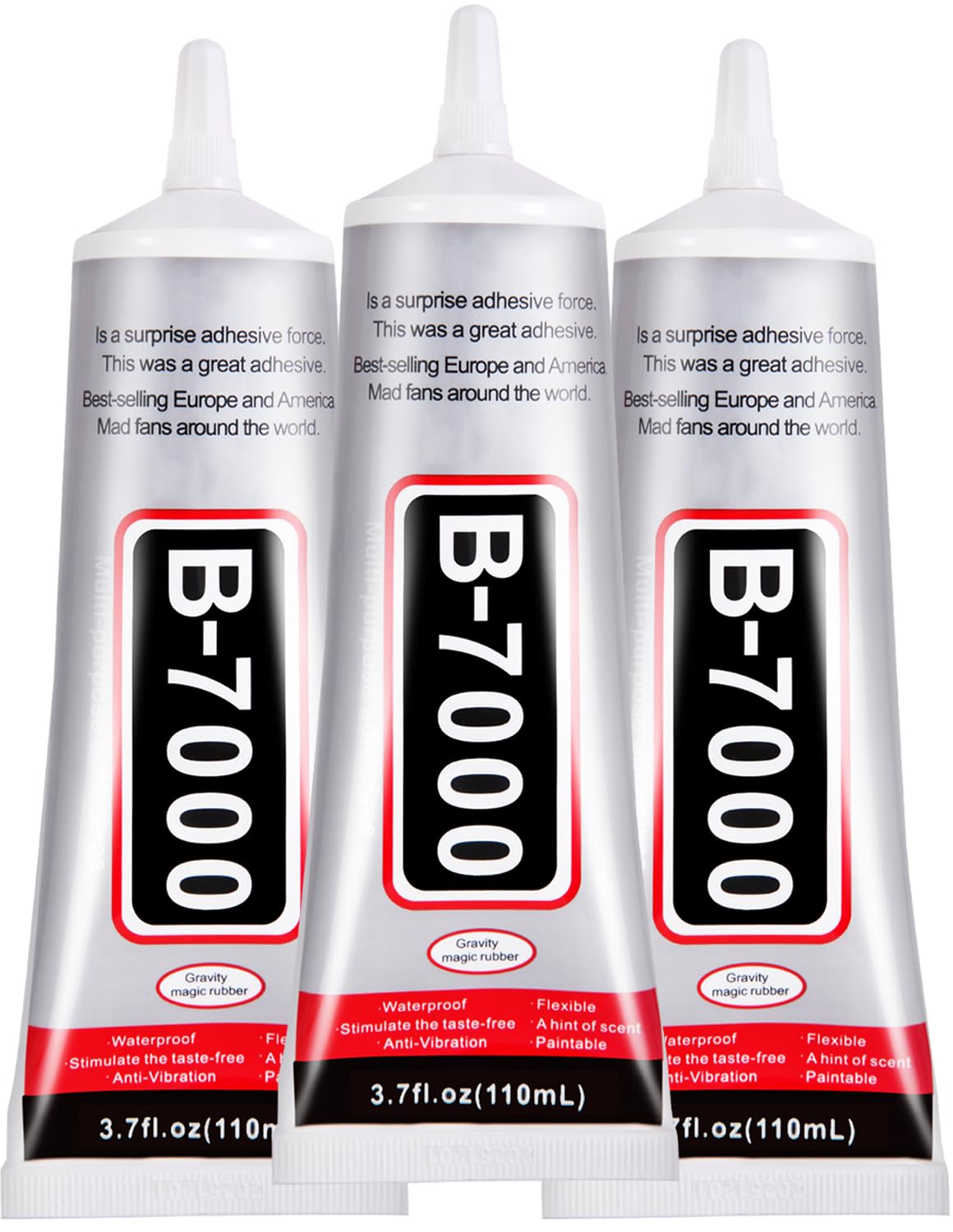 3.7oz B7000 Rhinestone Clear Glue for Jewelry Making, 110 ml Multipurpose Adhesive Jewlery Glue for Fabric, Tumblers, Rhinestones DIY Crafts, Nail Art, Makeup, Shoes, Cell Phones, Tablet, Wood