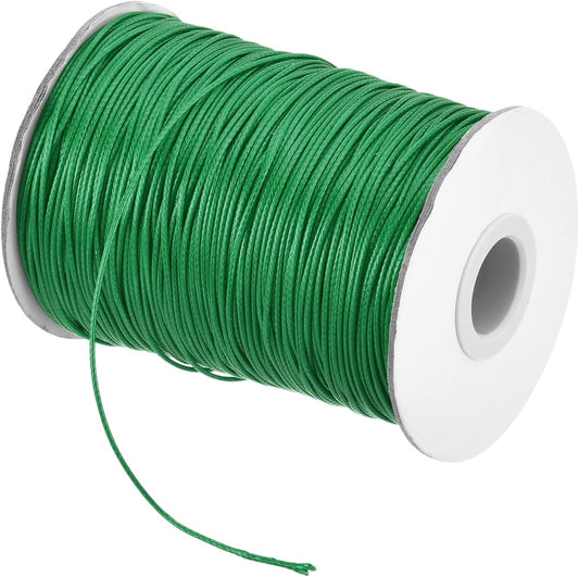 MECCANIXITY Waxed Cord 1.2mm Waxed Polyester Cord 175 Yard Wax String for Bracelet Making,Necklaces, Beading,Jewelry Making and DIY Crafts(Dark Green)