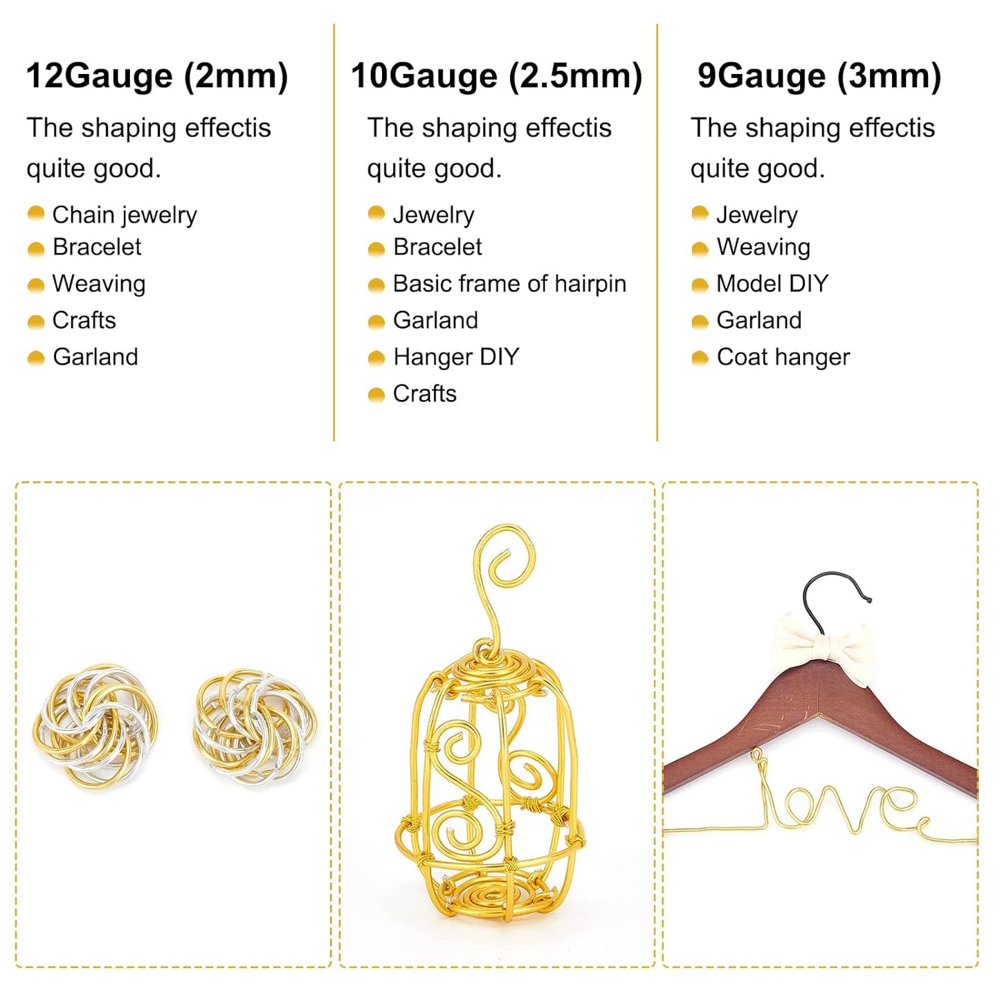 BENECREAT 12 17 18 Gauge Aluminum Wire (12 Gauge,100FT) Anodized Jewelry Craft Making Beading Floral Colored Aluminum Craft Wire - FireBrick