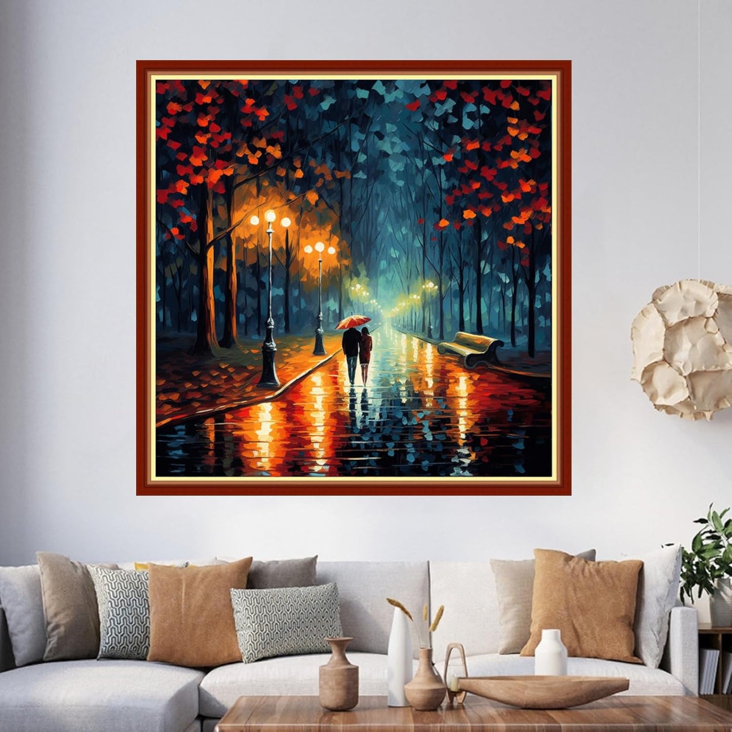 Foxhool Beginners Cross Stitch Kits Stamped Full Range of Embroidery Kits for Adults DIY Cross Stitches kit Embroidery Patterns for Needlepoint kit-Romantic Couple 17.7x17.7 inch