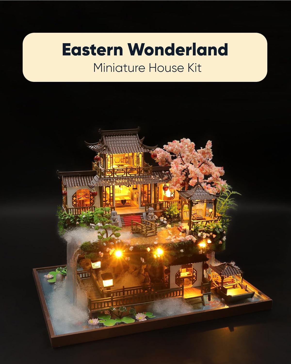 DIY Miniature House Kit, DIY Dollhouse Kit for Adults to Build, Mini House Kit with LED, Mayberry Street Miniatures, Ideal Gifts for Birthday, Valentine Christmas(Wonderland)