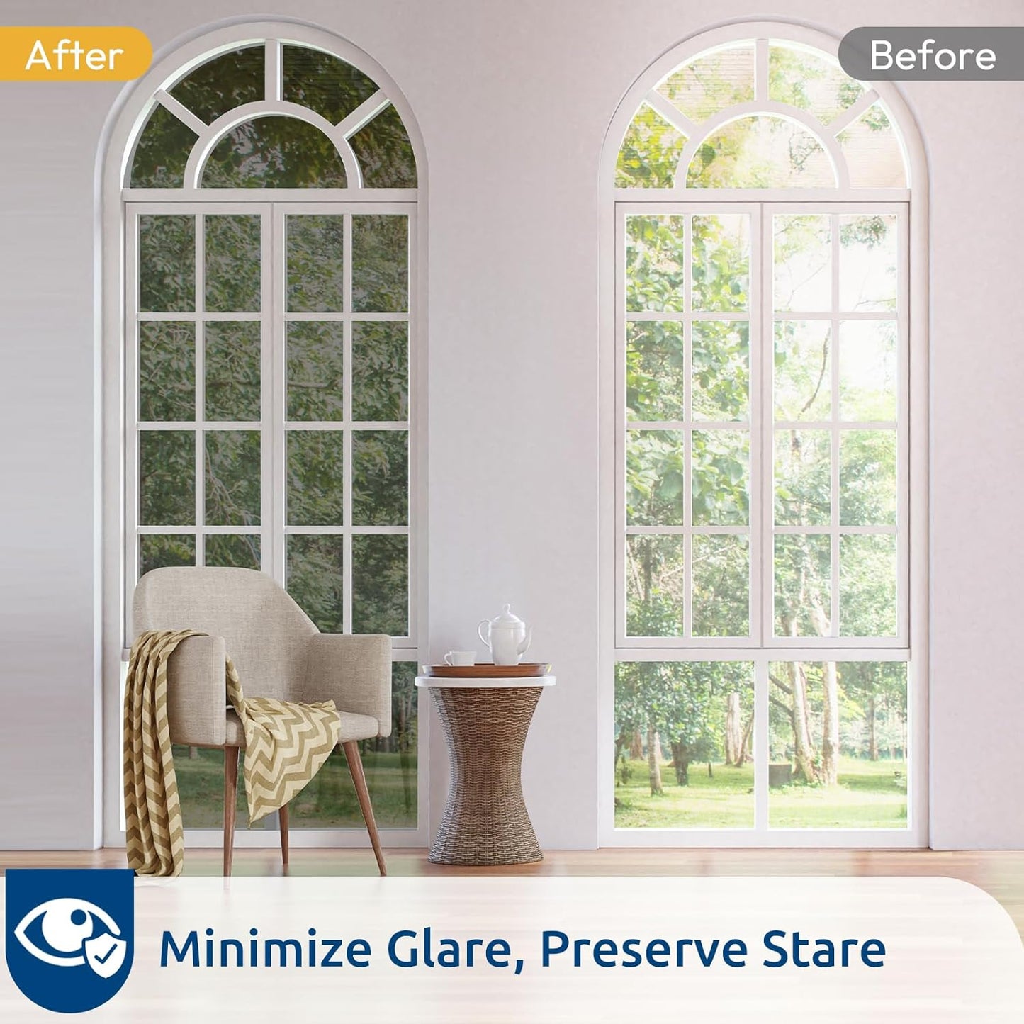 rabbitgoo Window Privacy Film One Way Window Tint for Home, Removable Reflective Heat Sun Blocking Anti UV Glass Door Covering, Mirror Tinting Film House Office, 35.4 in X 6.5 Feet, Black Silver