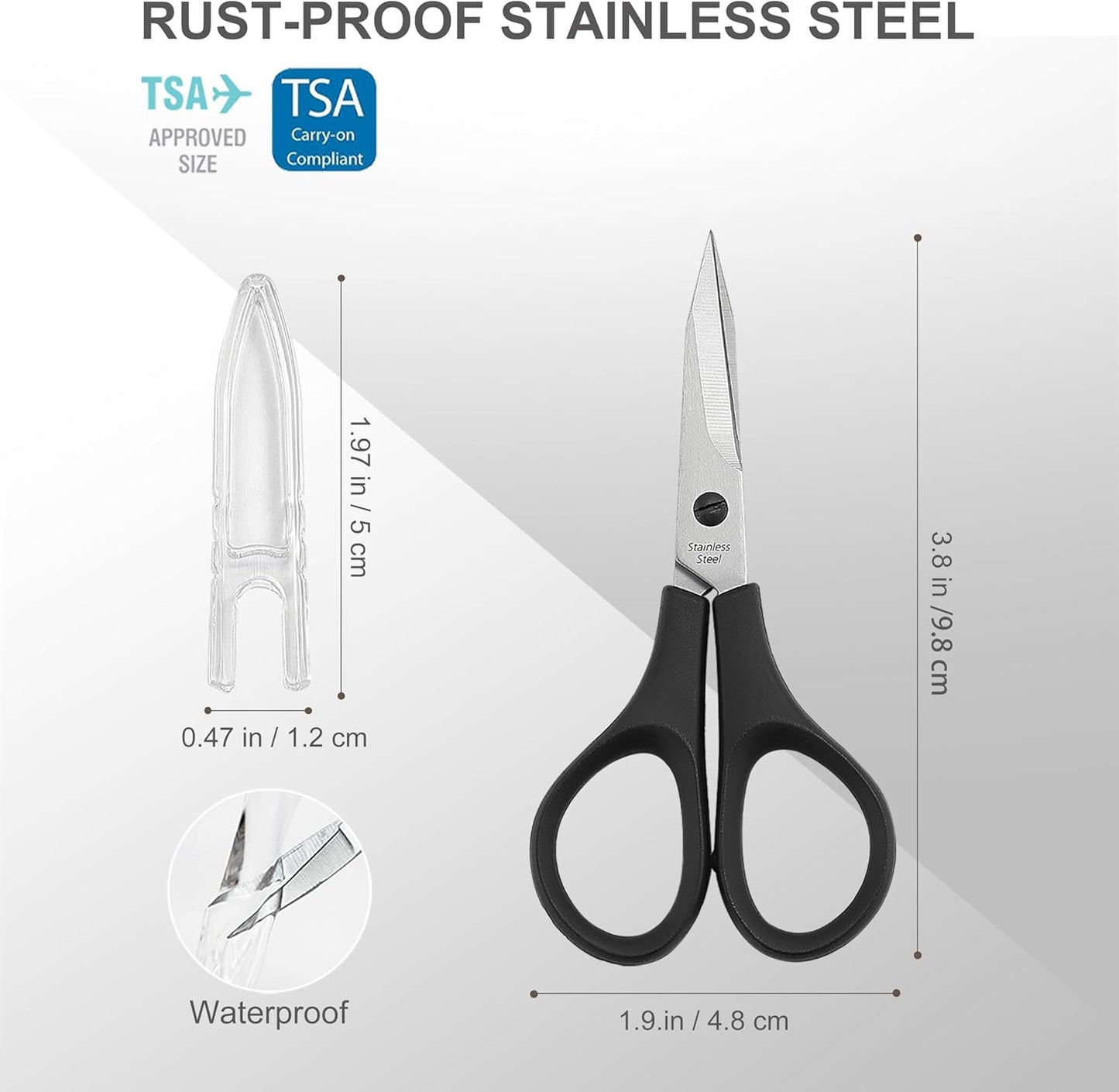 PAFASON Small Stainless Steel Precise Thread Yarn Fabric Detail Paper Cutting Scissor with Safety Cover for DIY Embroidery Quilting Sewing Knitting Crafting Cross Stitch Crochet