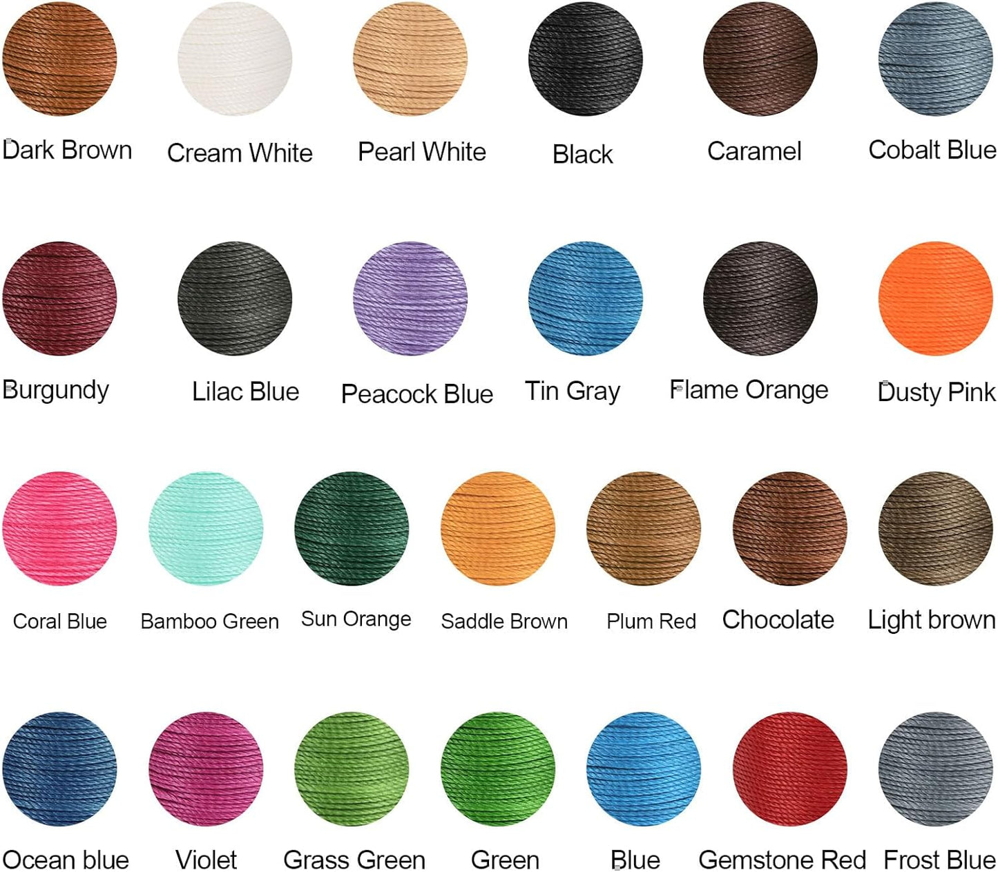 uxcell Round Leather Sewing Waxed Thread, 55m / 60 Yards Polyester Wax String, 0.80mm Wax Stitching Cord for Leather Crafts, Bookbinding, Bracelets Braided, Purple, 2pcs