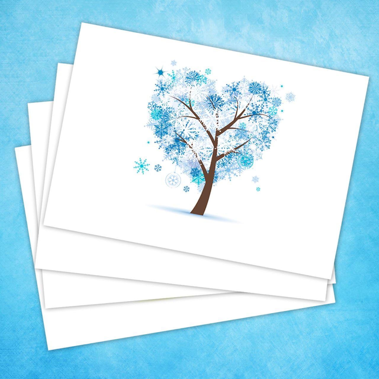 Seasons of Life Note Card Assortment Pack/Set Of 24 Greeting Cards And White Envelopes / 4 7/8" x 3 1/2" Cards Featuring 4 Seasonal Tree Designs