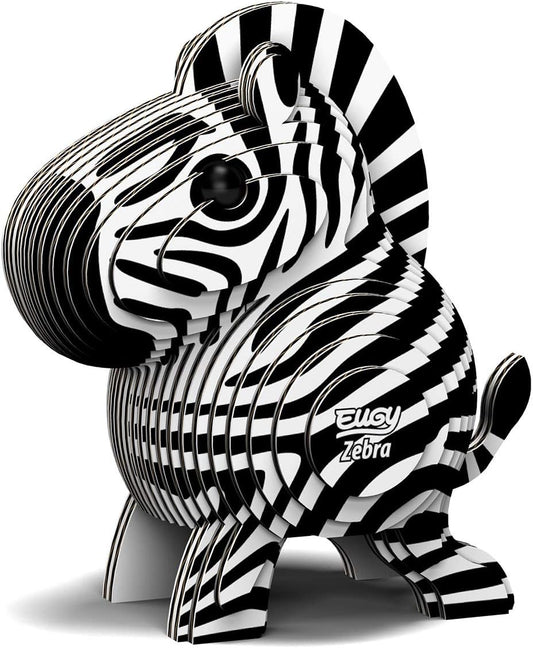Eugy Zebra 3D Puzzle, 26 Piece Eco-Friendly Educational Toy Puzzles for Boys, Girls & Kids Ages 6+