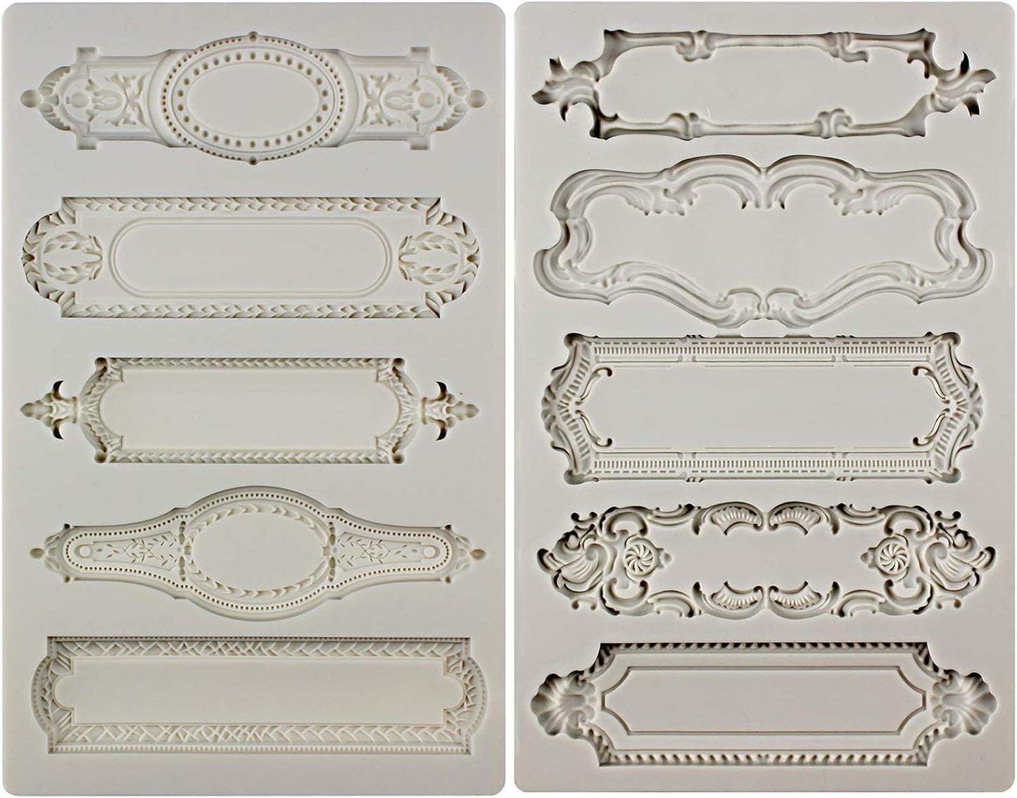 Baroque Style Silicone Molds 2-count Plaque and Object Labels