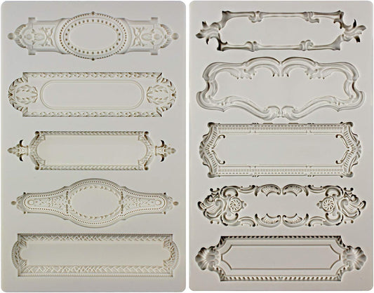 Baroque Style Silicone Molds 2-count Plaque and Object Labels