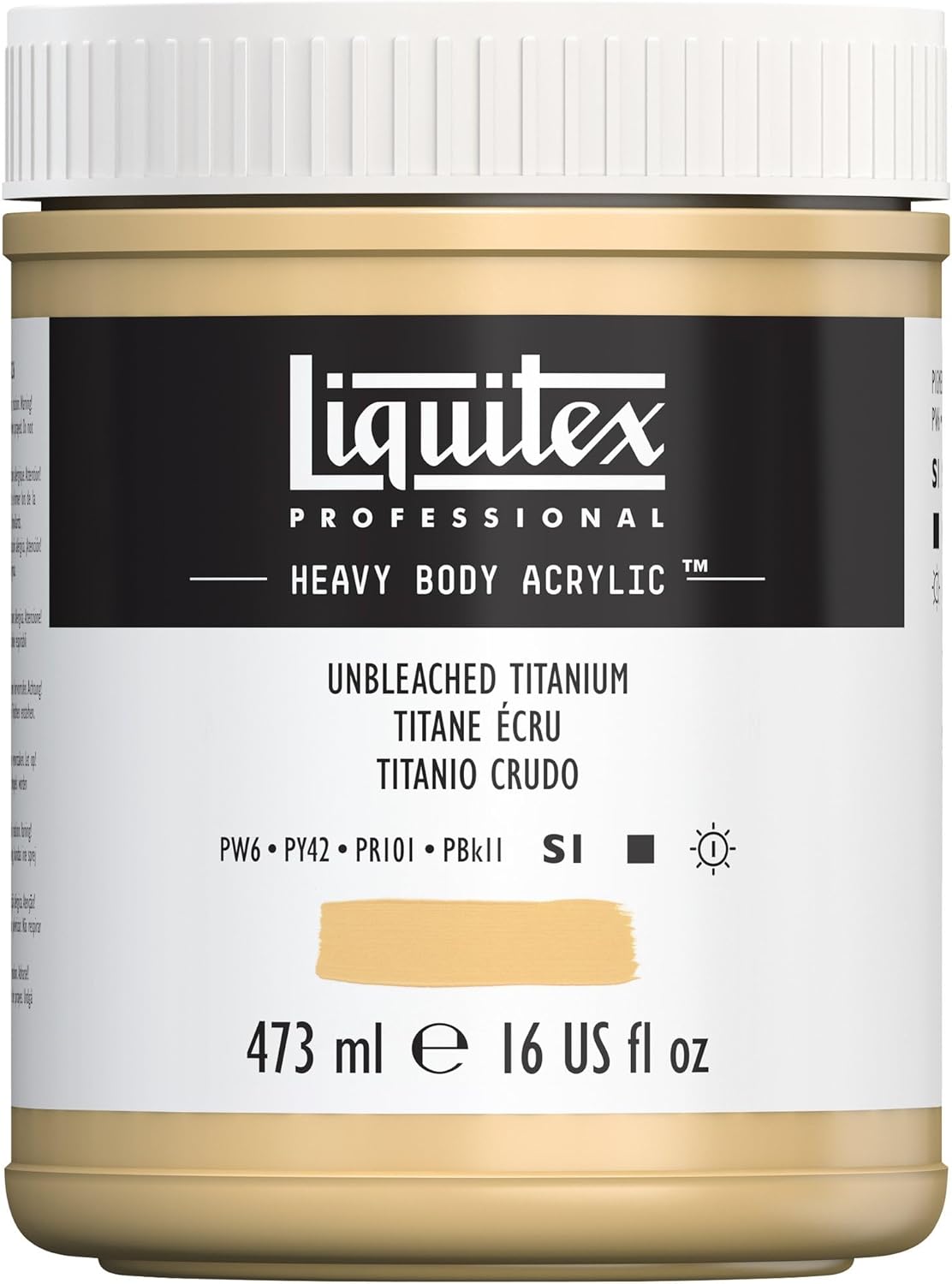 Liquitex Professional Heavy Body Acrylic Paint, 16-oz (473ml) Pot, Unbleached Titanium