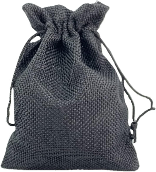 Palmhomee Pack of 25 Burlap Gift Bags with Drawstring Linen Jewelry Pouches Wedding Hessian Jute Bags for Birthday Jewelry and Treat Pouches Party Wedding Favors Gift Art and DIY Craft   (4x5.6 Inch, Black)