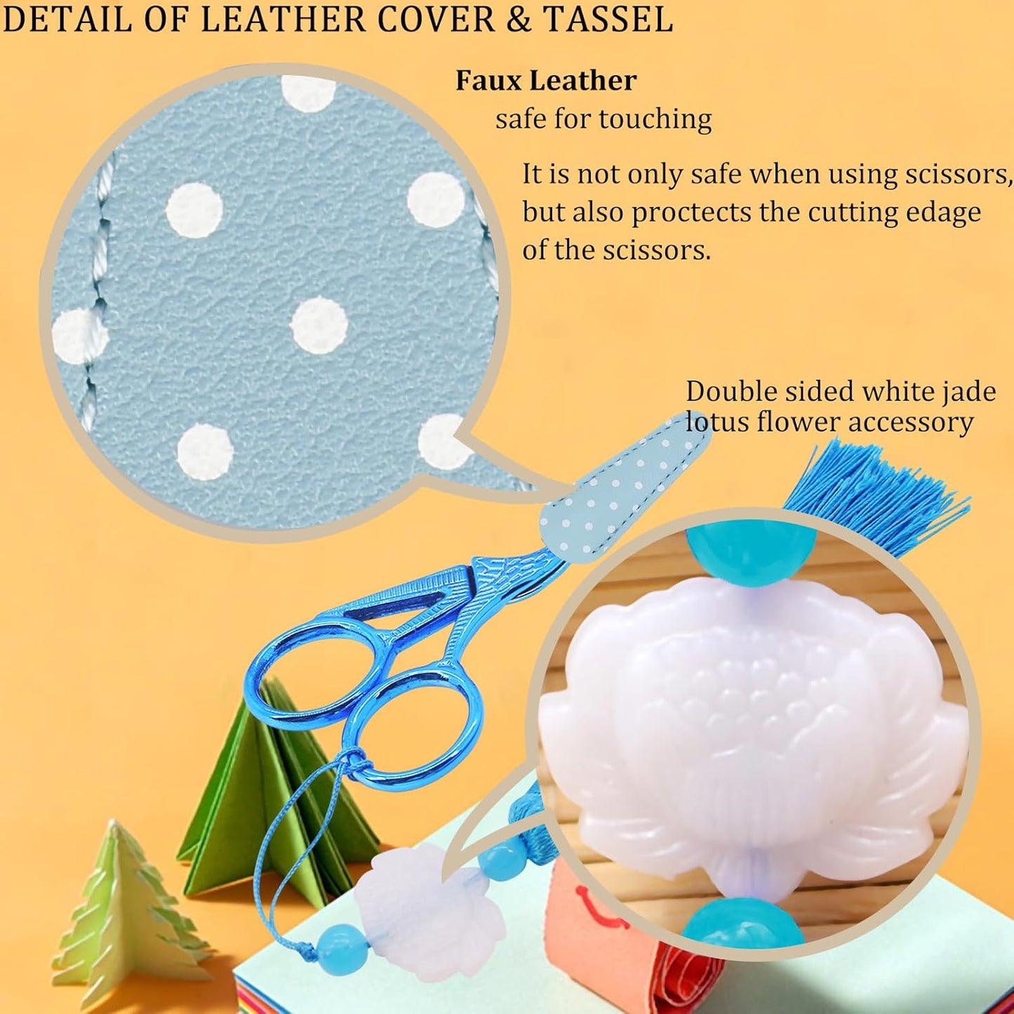 BIHRTC 4.5Inch Little Sewing Scissors Crane Shears with Cover Tassel Stainless Steel Scissor for Crafting Embroidery Needlework DIY Daily Use