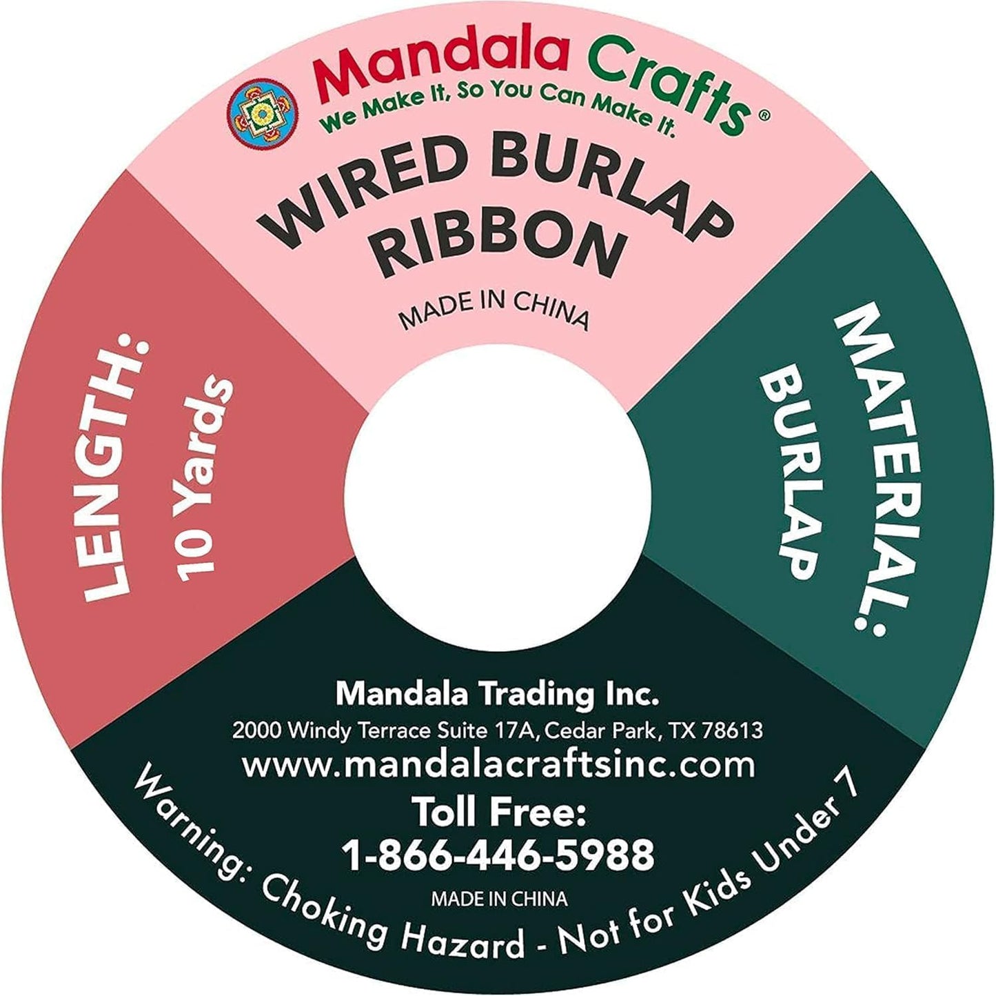 Mandala Crafts Brown Burlap Wired Ribbon 2 Inches Wide Jute Ribbons for Crafts - 10 Yds Roll Rustic Burlap Wrap Trim Ribbons for Wreaths Bows Party Decoration