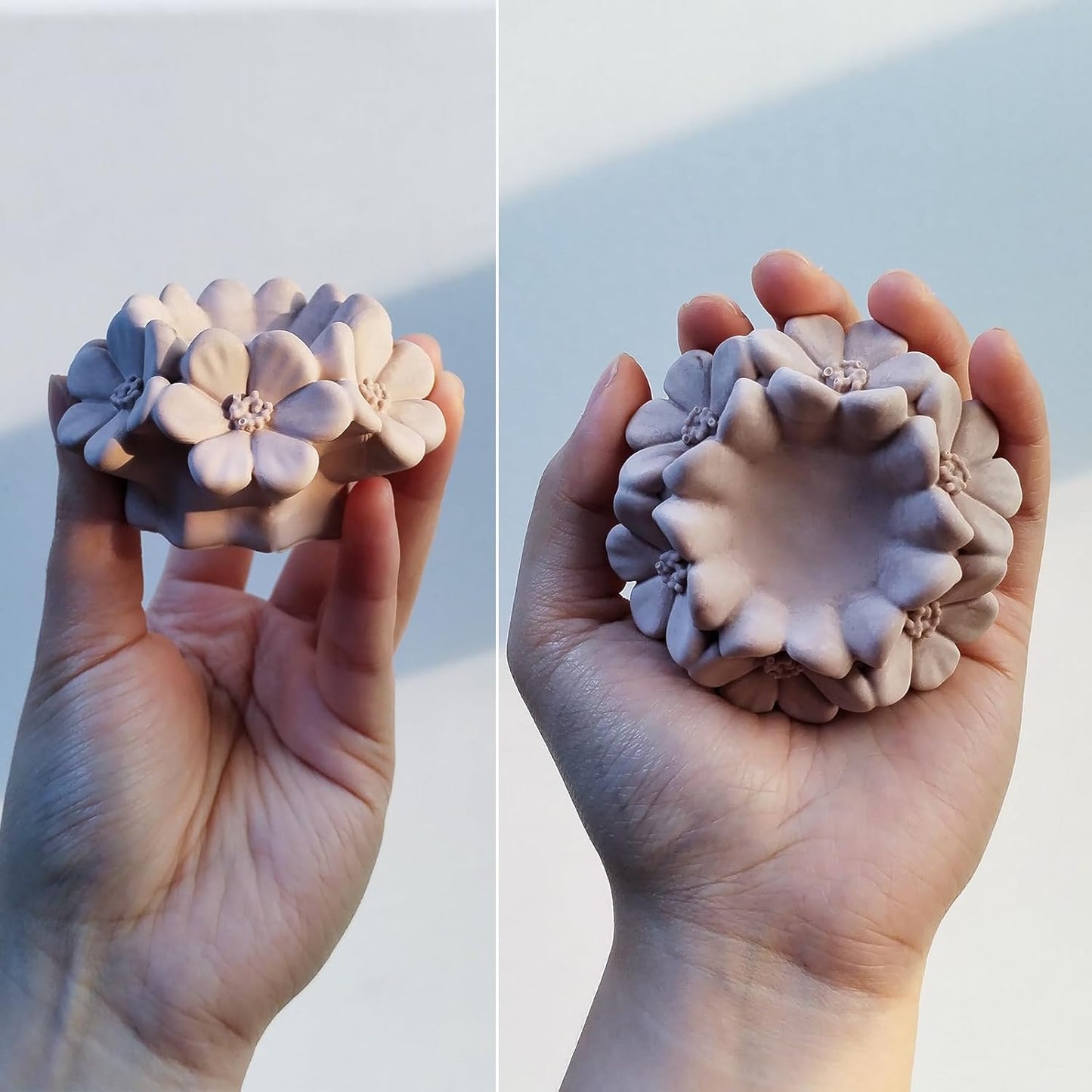 Wehous Cherry Blossom Candle Molds for Candle Making, 3D Flower Silicone Molds for Resin Candle Soap Wax, Flower Fondant Chocolate Ice Cake Decoration Mold, DIY Floral Casting Clay Concrete Art Craft