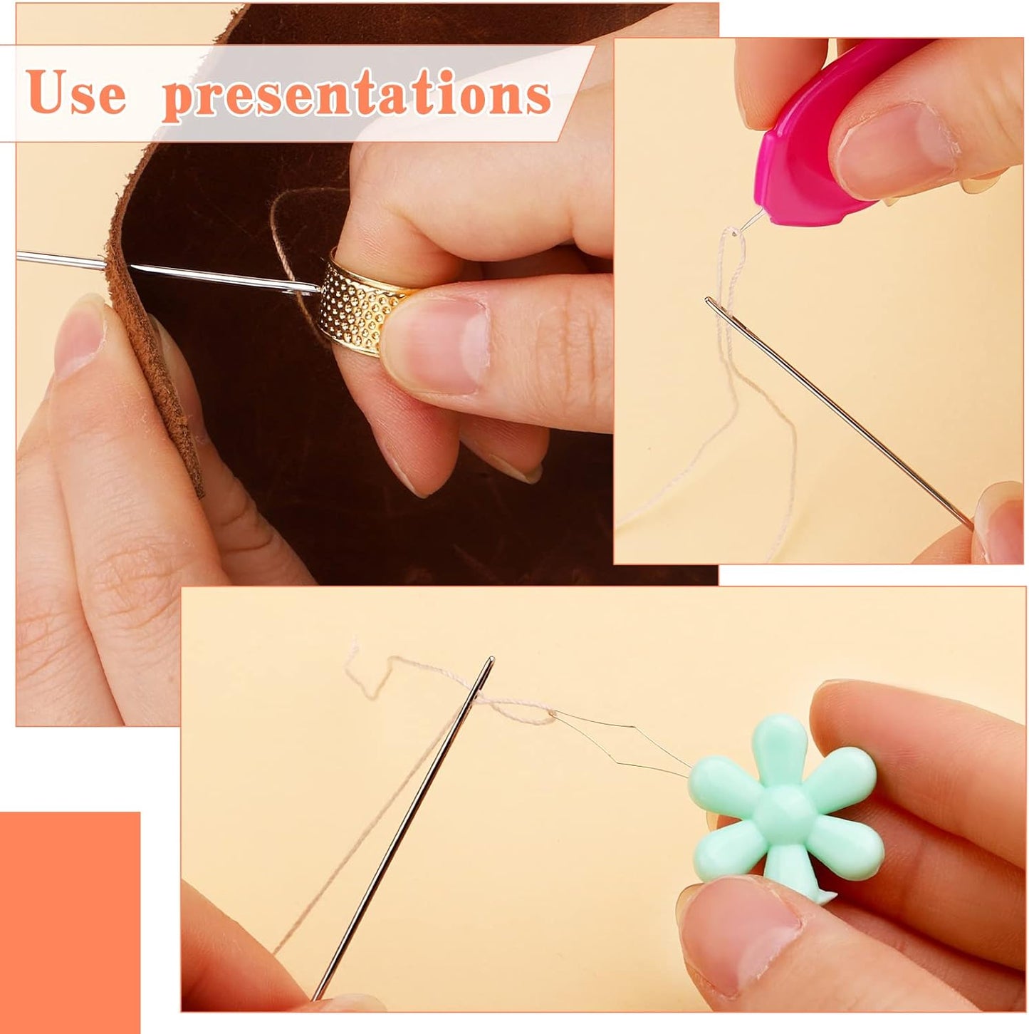 Fedmut Needle Threaders Set, 34 Pcs Needle Threader Tool for Hand Sewing, Craft, Embroidery & Machine Sewing