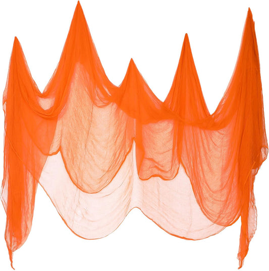 Boao Halloween Cheese cloth 84.65 x 590.55 Inch Orange Cheesecloth Roll for Crafts Large Cotton Muslin Gauze Fabric for Halloween Outdoor & Indoor Spooky Decoration