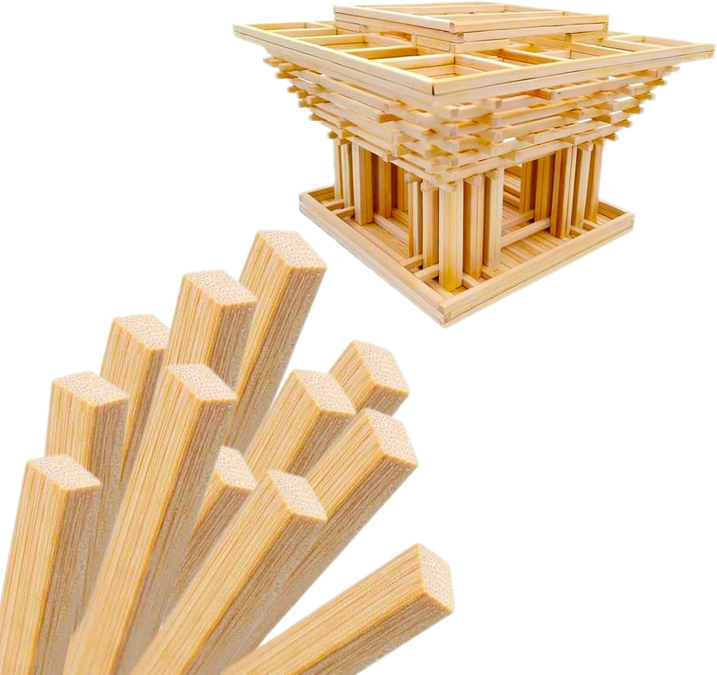 1/4 x 12 Inch 25 PCS Square Dowel Rods Wood Sticks Wooden Dowel Rods - Unfinished Bamboo Sticks - for Crafts,Home Decor, Model Making and DIYers