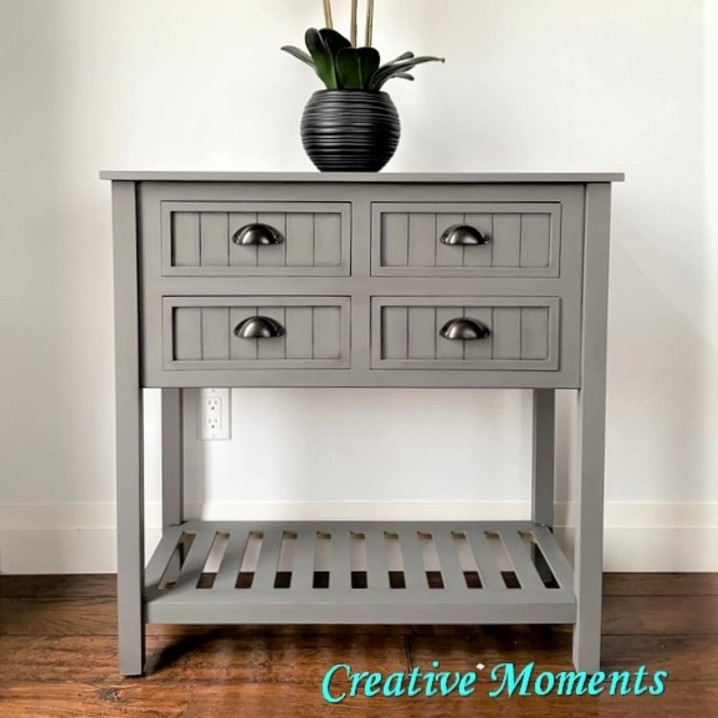 Dixie Belle Paint Company Chalk Finish Furniture Paint - Hurricane Gray (4oz) - Matte Medium Gray Chic Chalk Mineral DIY Furniture Paint