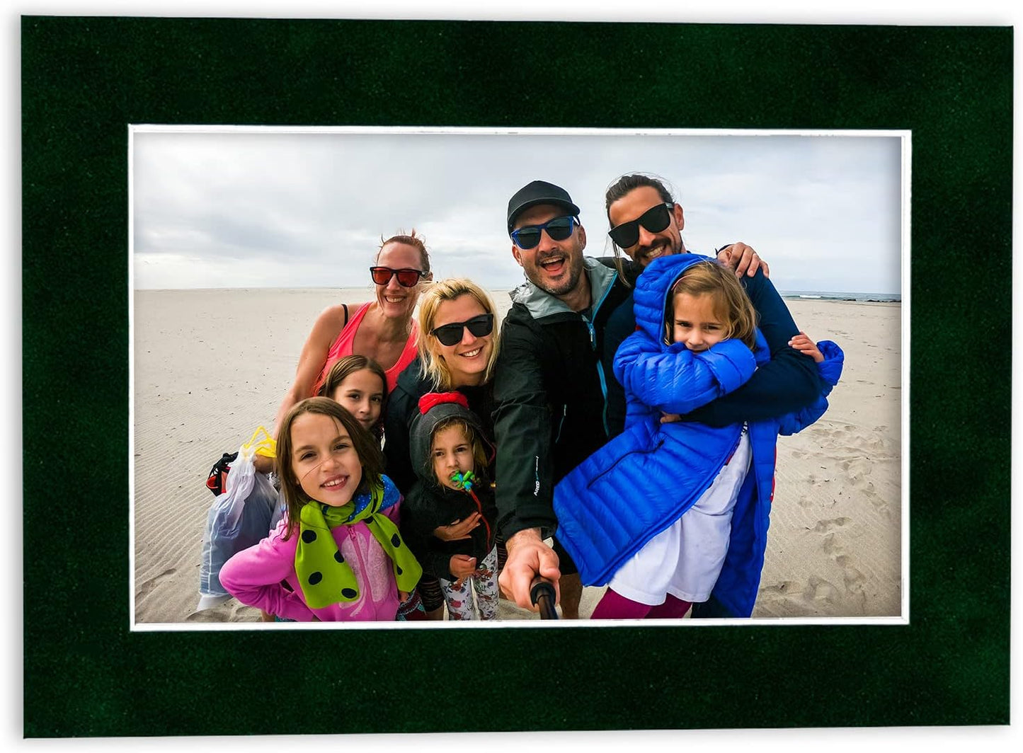 Pack of Ten Acid Free 11x14 Mats Bevel Cut for 8.5x11 Photos - Green Suede Precut Matboards With Backing Boards and Self Seal Photo Mat Bags For Pictures, Photos, Framing - 4-ply Thickness