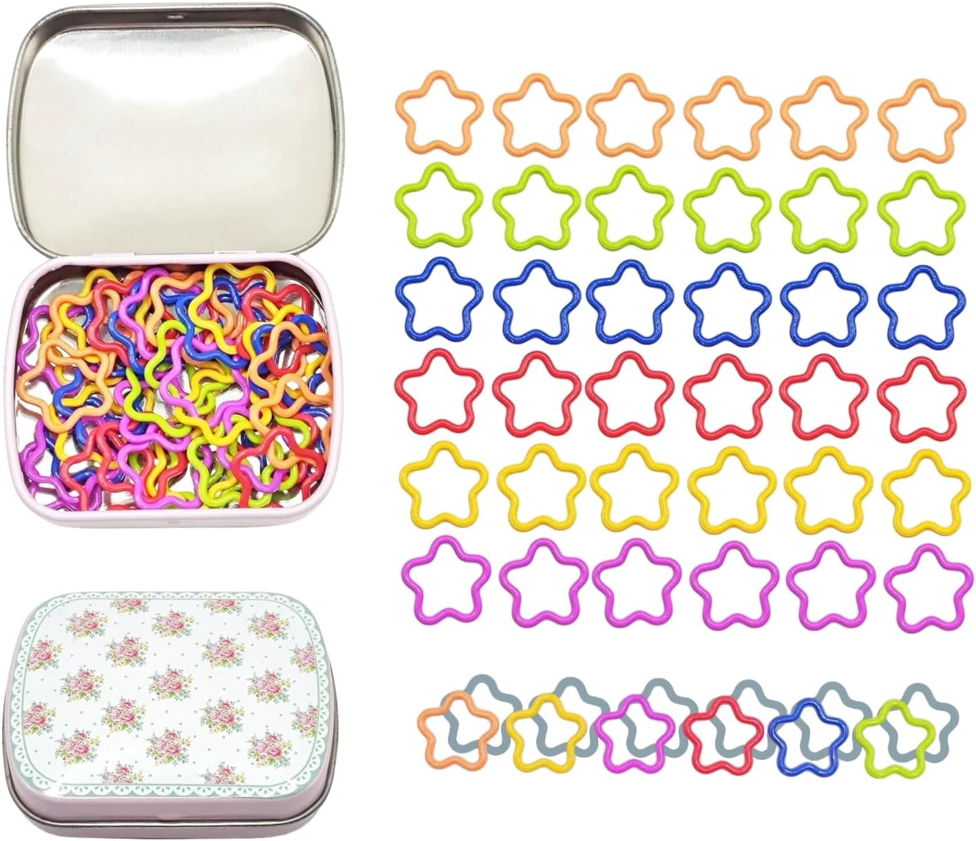 Metal Stitch Markers,Colorful Crochet Stitch Markers,Knitting Stitch Markers with Storage Case,Crochet Gift for Knitting Weaving Lovers (Star)