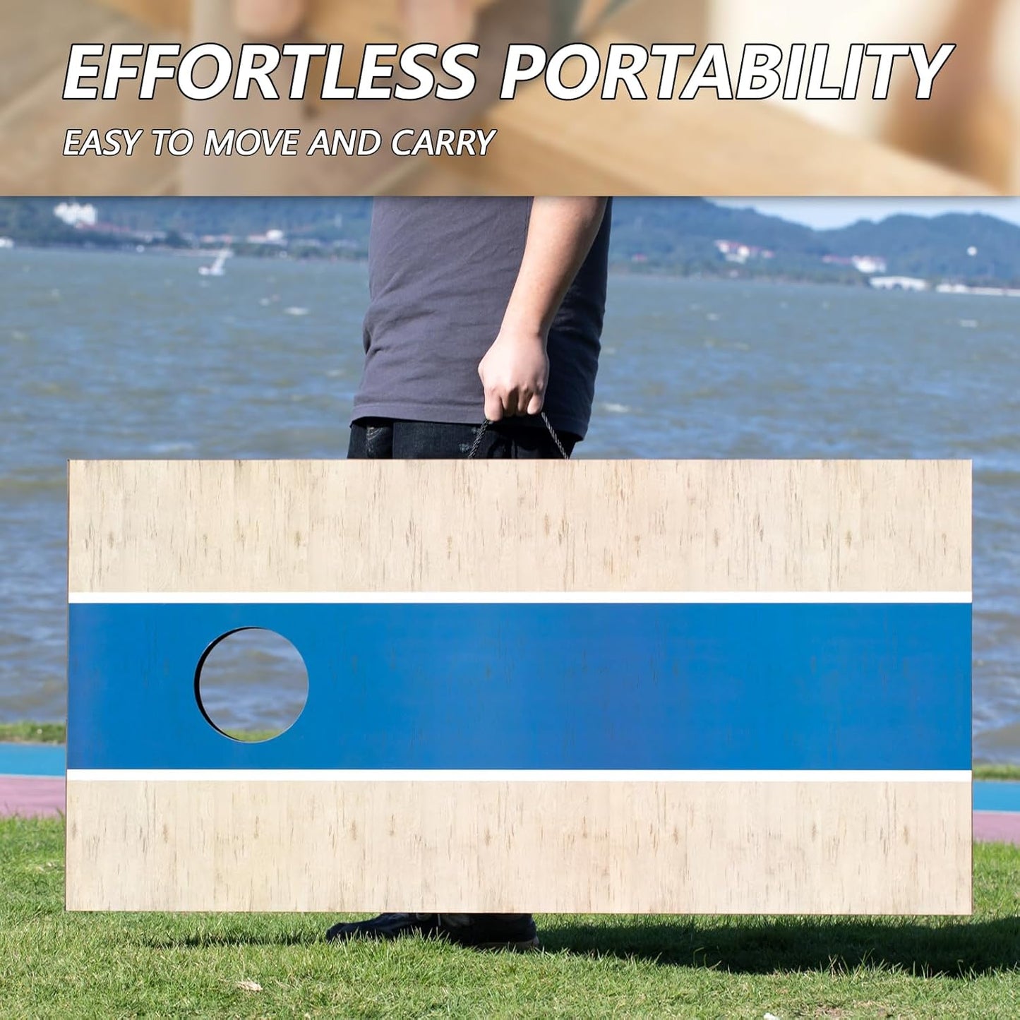 Cornhole Sets 4 x 2 ft / 3 x 2 ft with 8 Bean Bags Regulation Size, Corn Hole Games for Adults Outdoor Bean Bag Toss Game