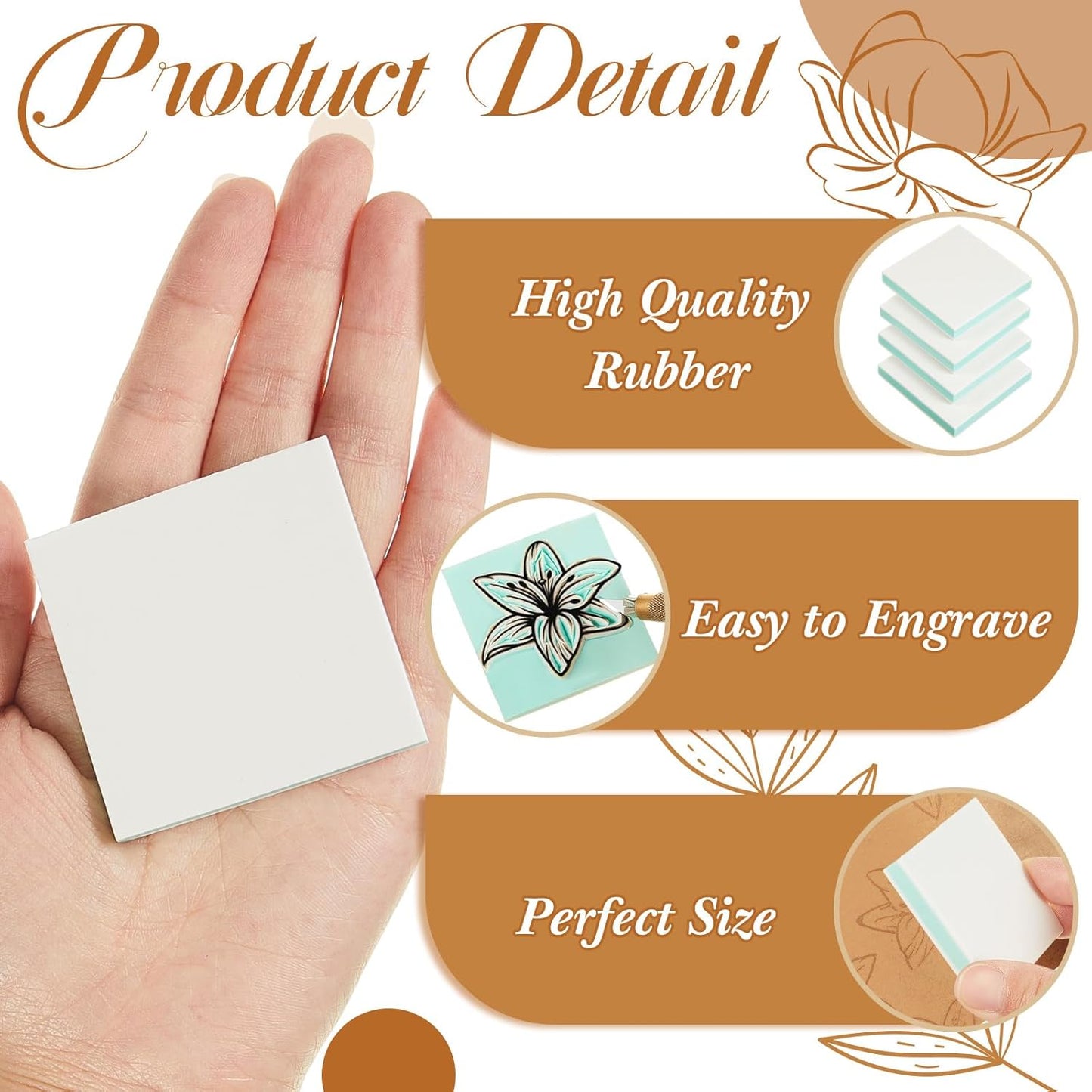 Frienda 12 Pcs 2" x 2" Rubber Carving Blocks Linoleum Blocks for Printmaking, Stamp Making, DIY Crafting, Scrapbook, Painting, Soft and Easy to Carve (White Green)