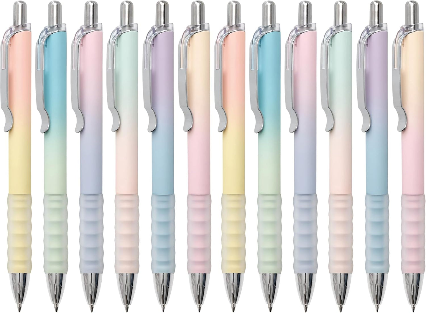 Gel Pens Fine Point 0.7mm Black Ink Gel Pen Retractable Cute Pens for Smooth Writing School Office Supplies, Pack of 12