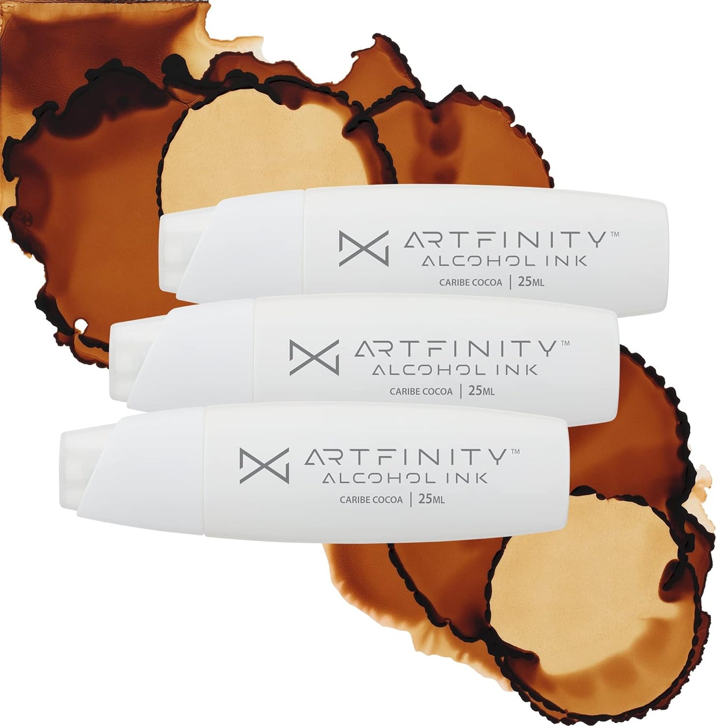 Alcohol Inks 3 Pack - Vibrant, Professional, Dye-Based Alcohol Inks for Artfinity Alcohol Markers, Artists, Drawing, & More! - Caribe Cocoa E4-5