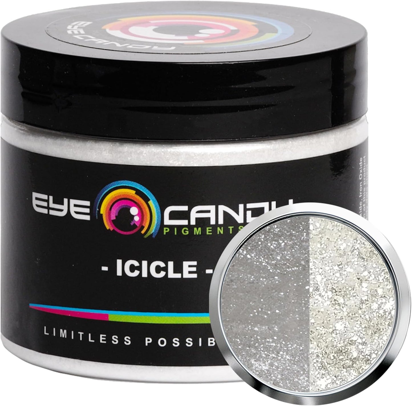 Eye Candy Pigments Premium White Mica Powder - Icicle (50gr) - for Epoxy, Resin, Soap, Paint, Woodworking, Acrylic Pouring, Bath Bombs, Fishing Lures - DIY Arts and Crafts Additive