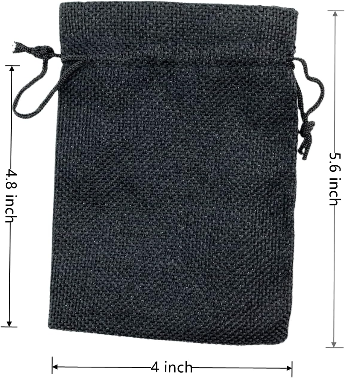 Palmhomee Pack of 25 Burlap Gift Bags with Drawstring Linen Jewelry Pouches Wedding Hessian Jute Bags for Birthday Jewelry and Treat Pouches Party Wedding Favors Gift Art and DIY Craft   (4x5.6 Inch, Black)