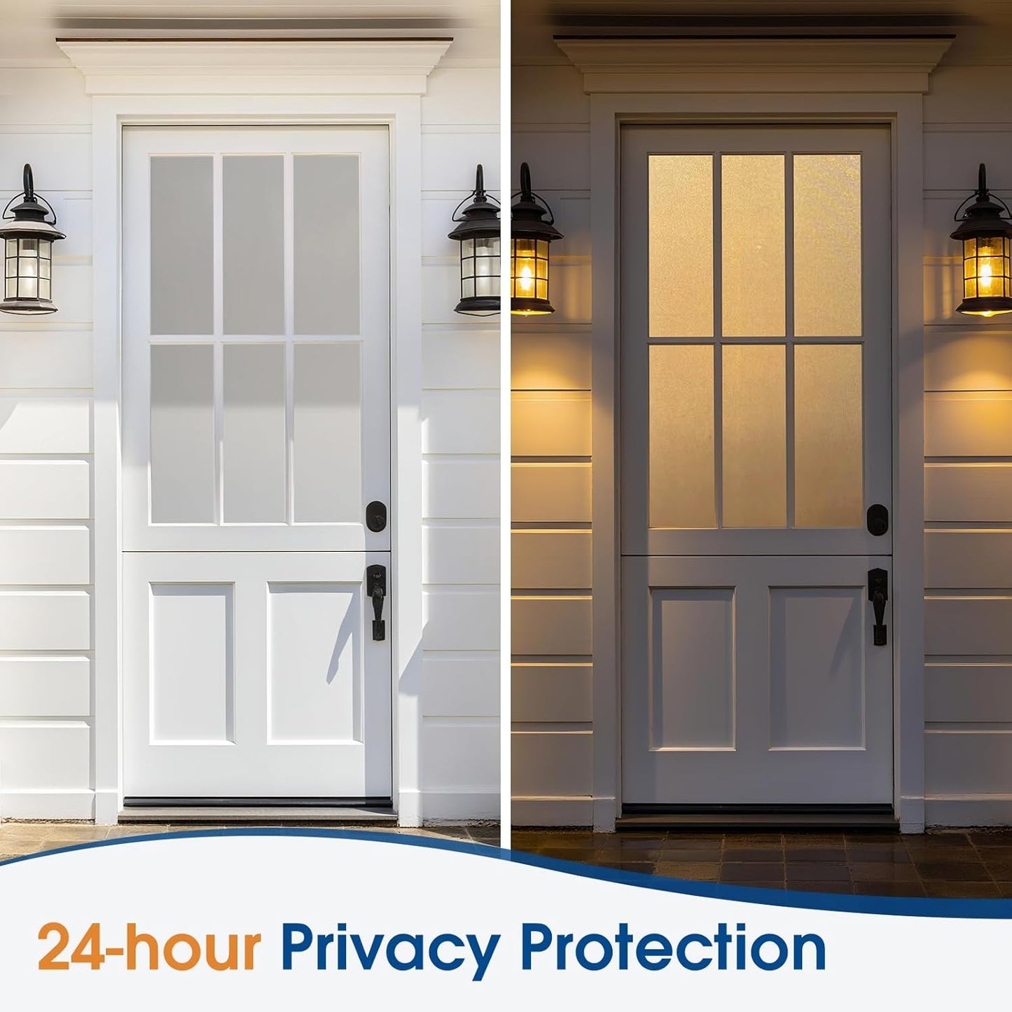 Homein Frosted Glass Window Privacy Film with Tools UV Blocking Privacy Film for Glass Windows, Static Cling No Glue Removable Reusable Anti Glare for Home Day and Night, Pure 35.4x157.4 inch